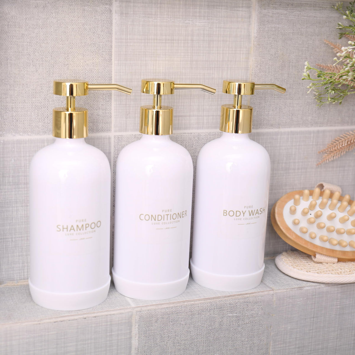 Shampoo and Conditioner Dispenser Set of 3