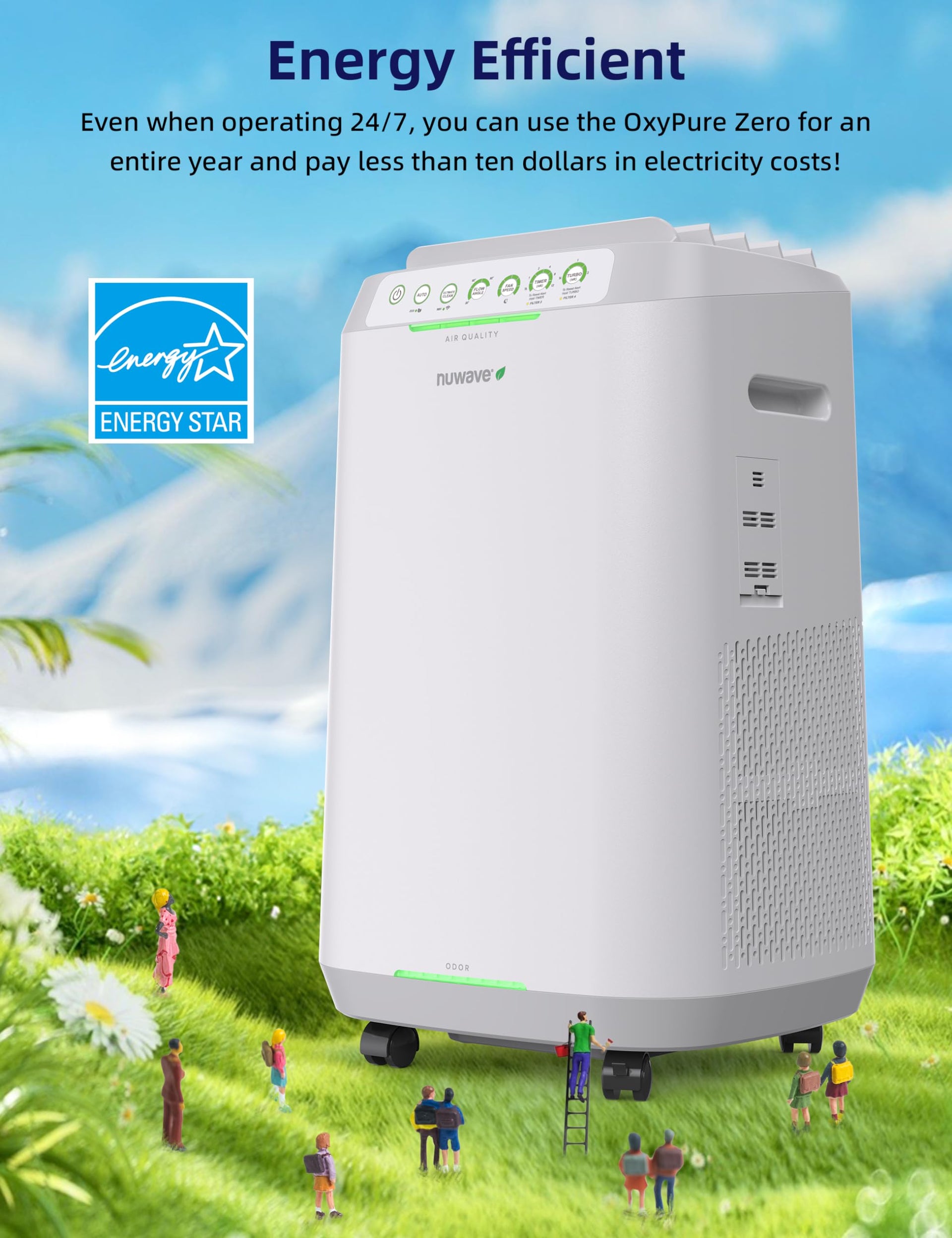 OxyPure ZERO Air Purifier with Washable & Reusable Bio Guard Filters