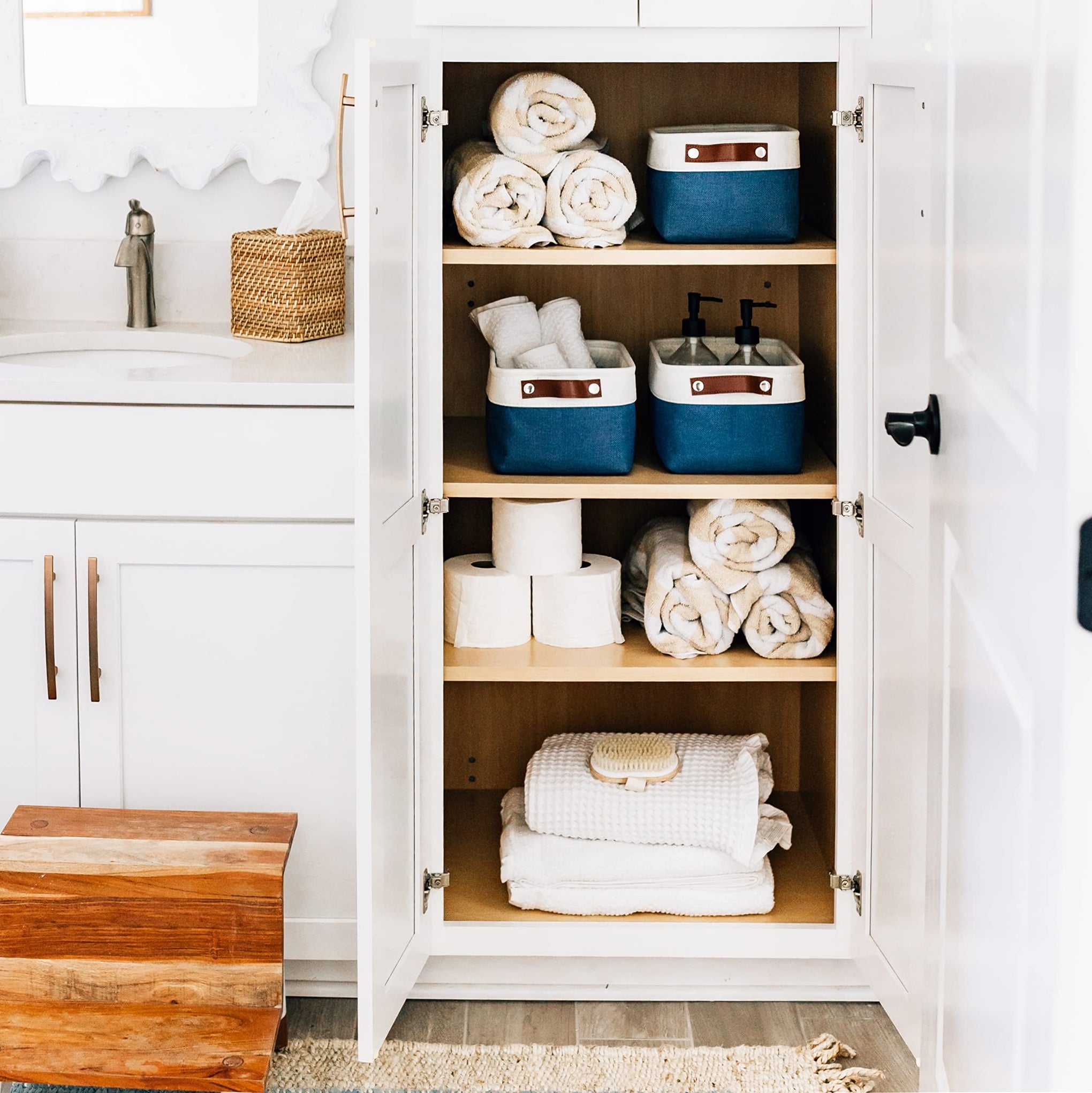 12x8in Canvas Storage Baskets (6 Count)