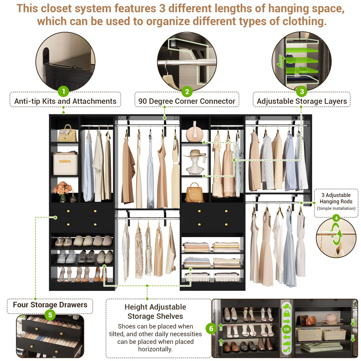 Closet System with Drawers (2 Count)