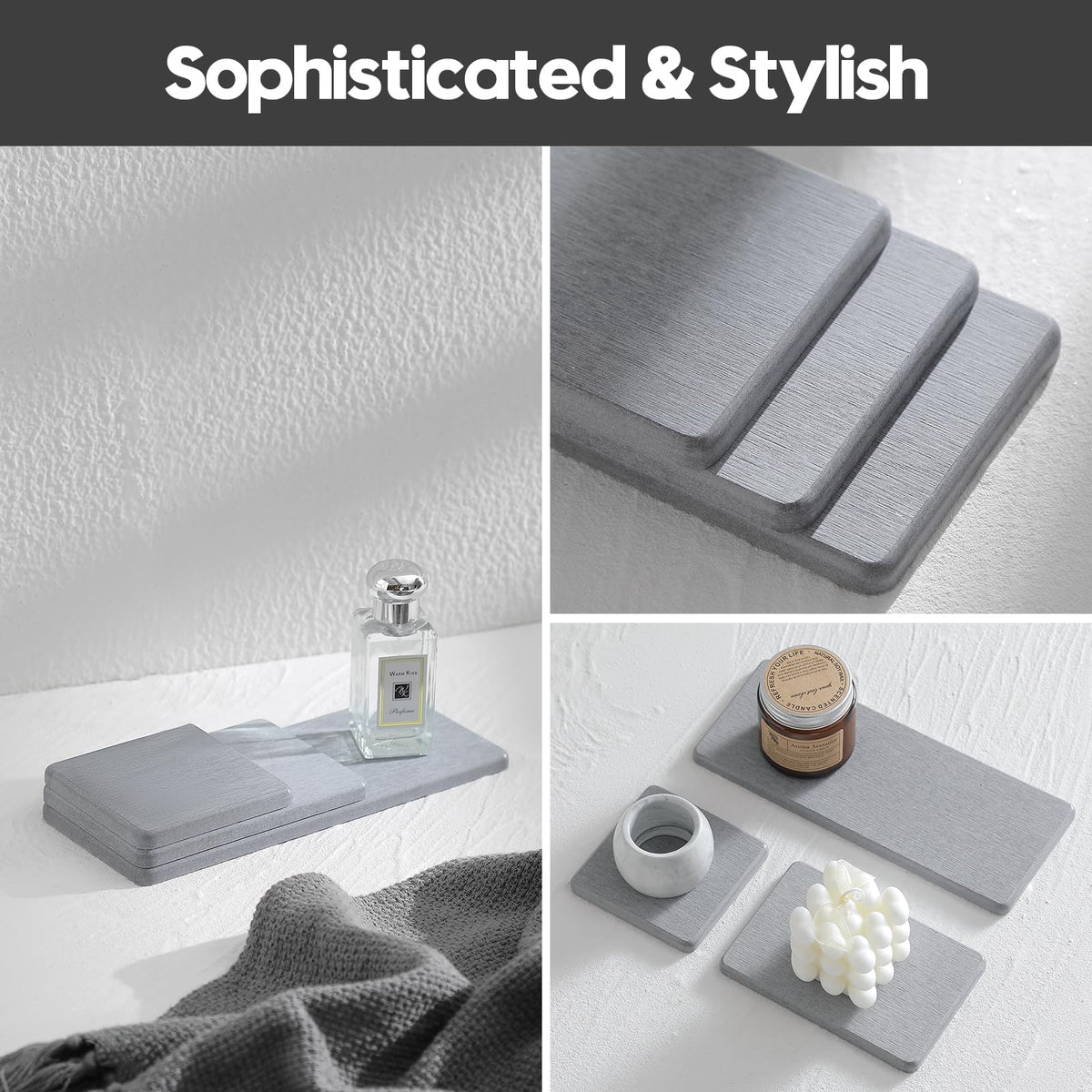 3PCS Bathroom Sink Vanity Trays (3 Count)