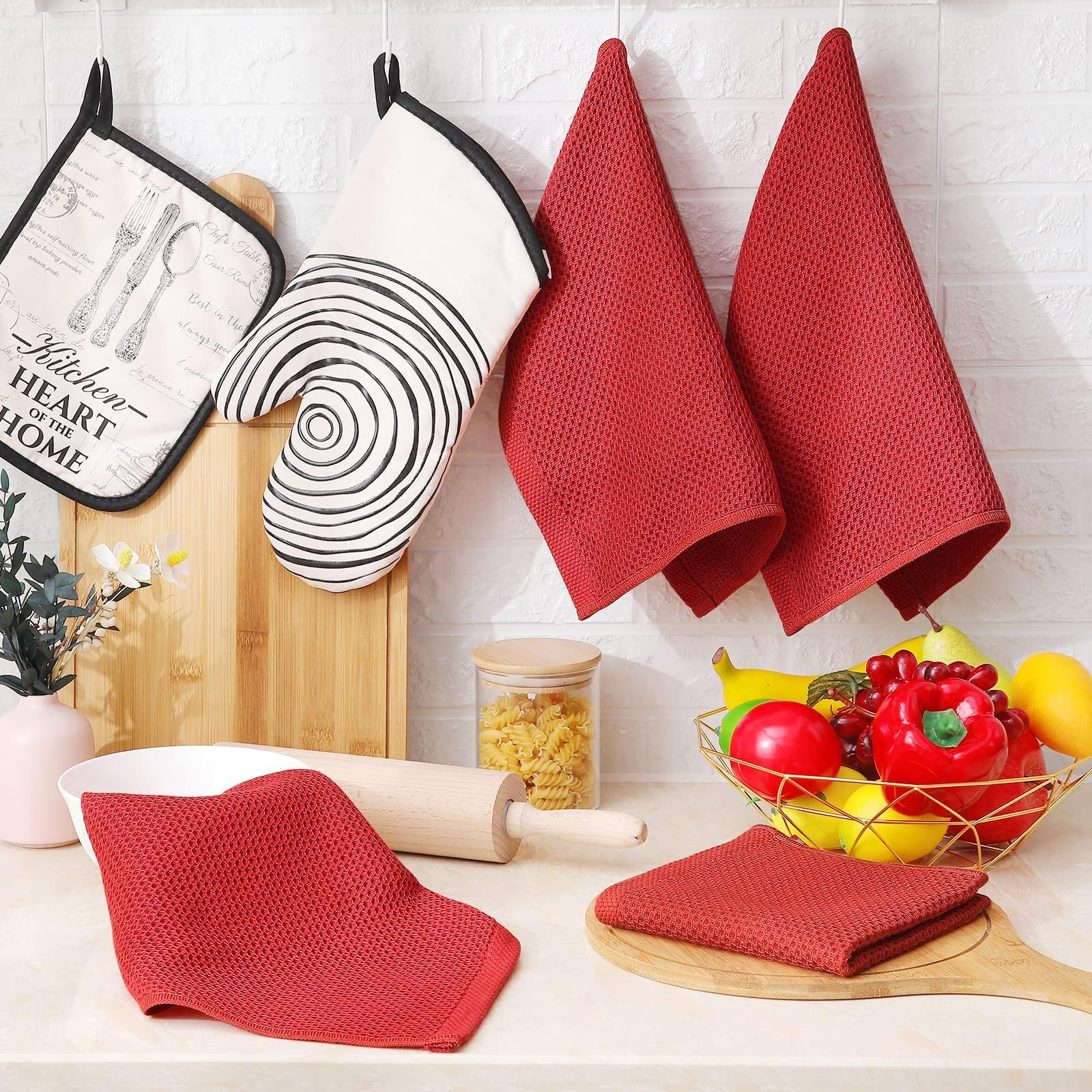 100% Cotton Waffle Weave Kitchen Dish Cloths 24 (24 Count)