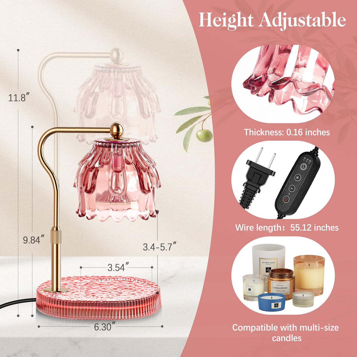 Candle Warmer Lamp with Timer Dimmer