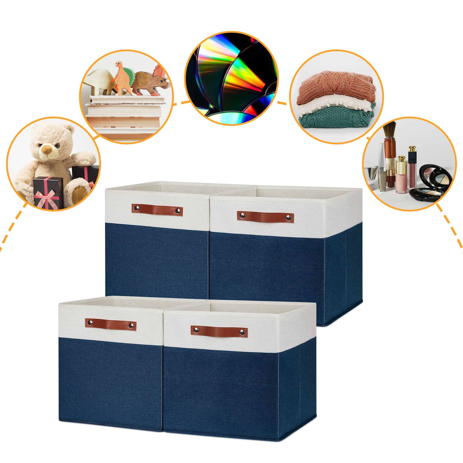 13 inch Cube Storage Bins (4 Count)