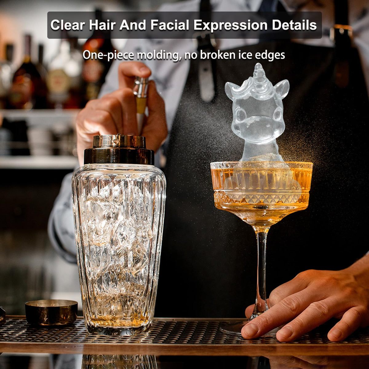 3D Unicorn Ice Cube Silicone Molds Tray for Whiskey (2 Count)