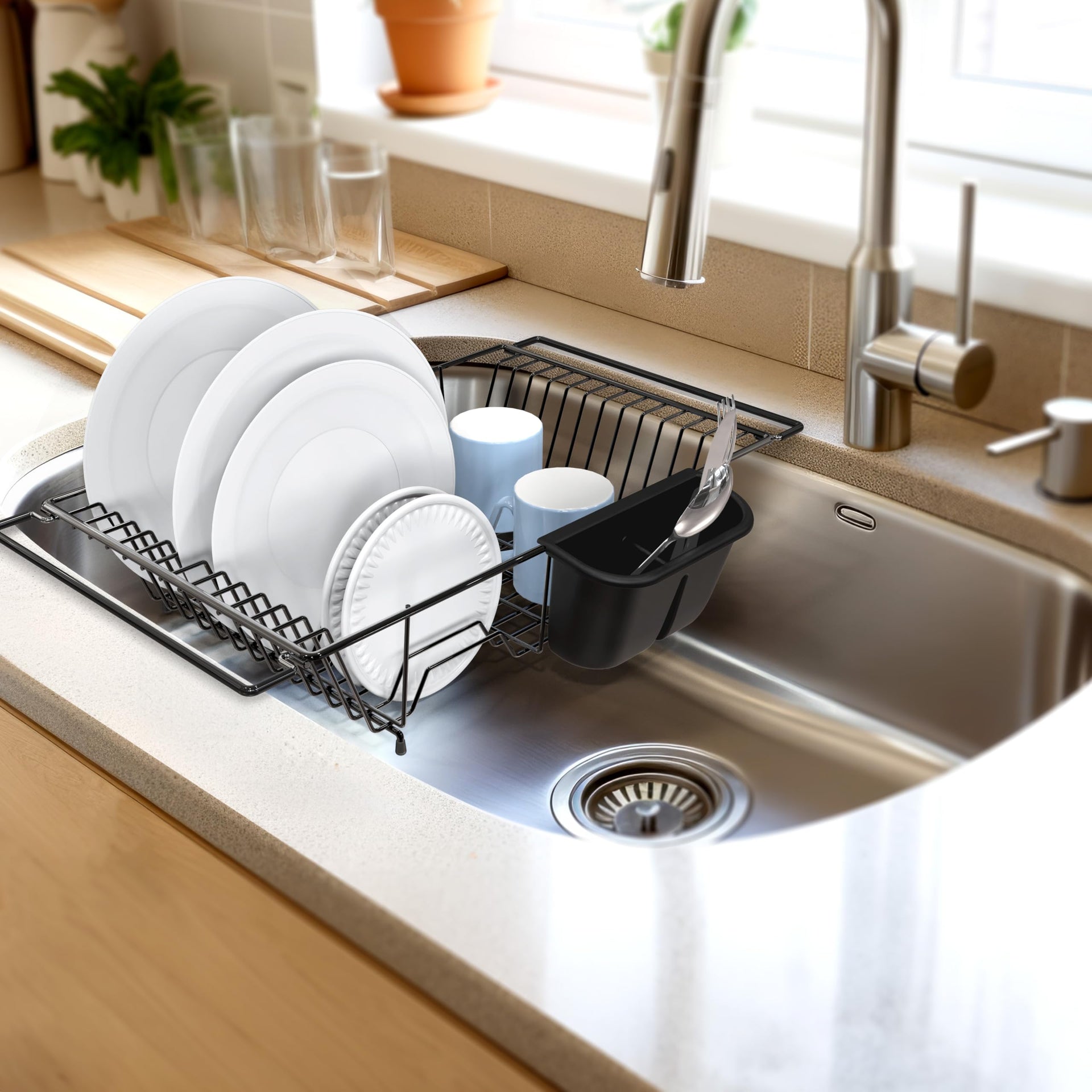 Large Stainless Over Sink Counter Dish Drainer Rack