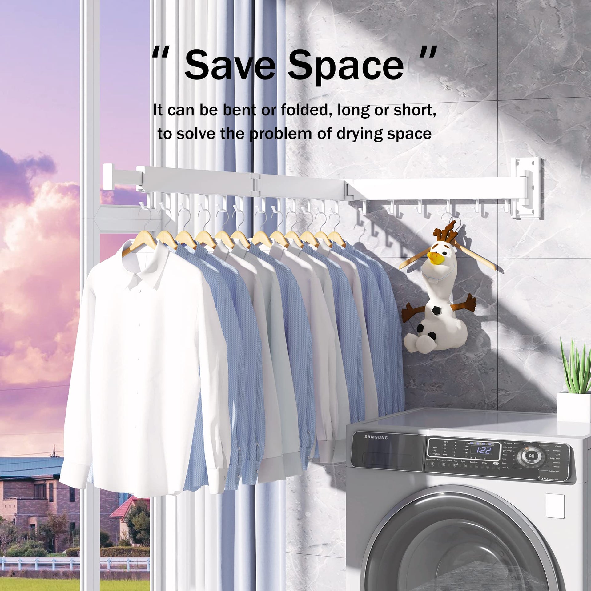 Clothes Drying Rack Wall Mounted