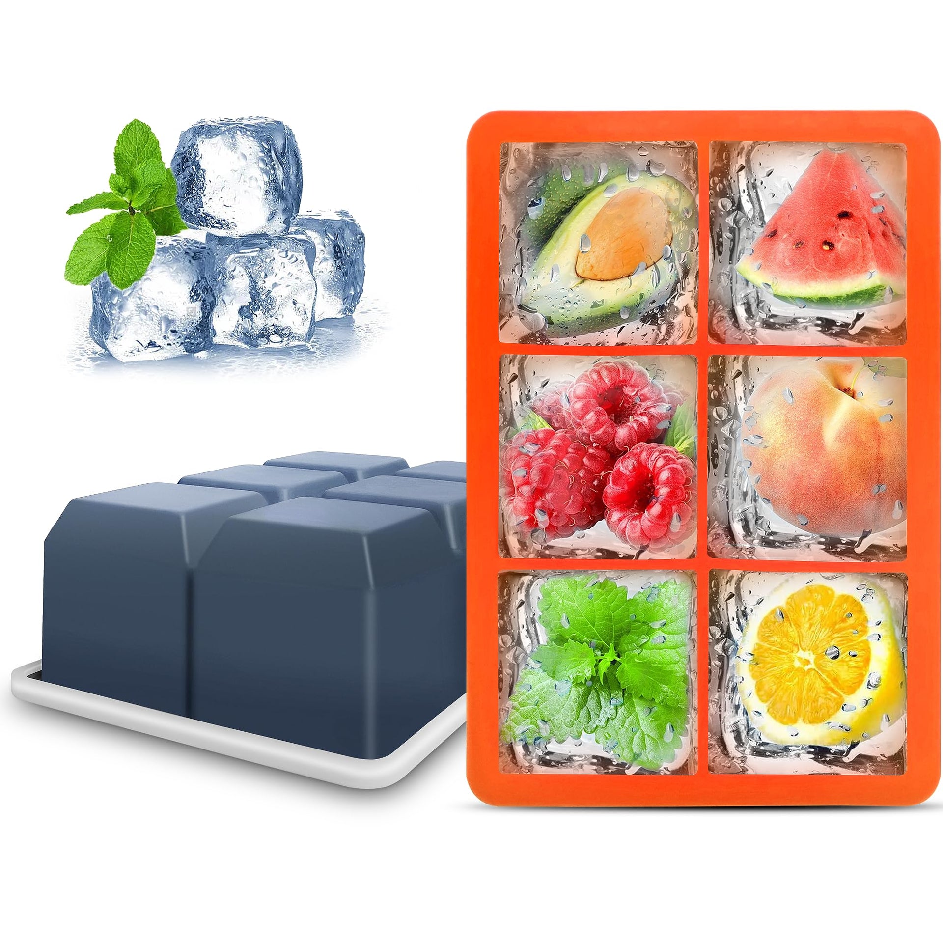 Silicone Ice Cube Trays with Lids (2 Count)
