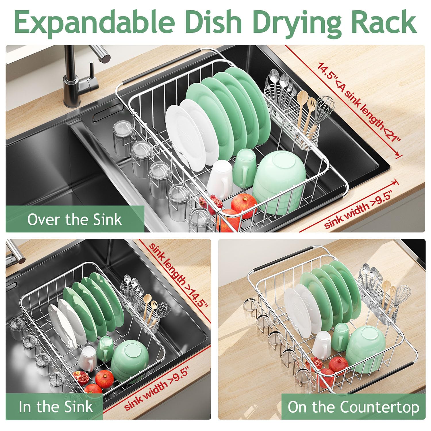 Small Dish Drying Rack in Sink
