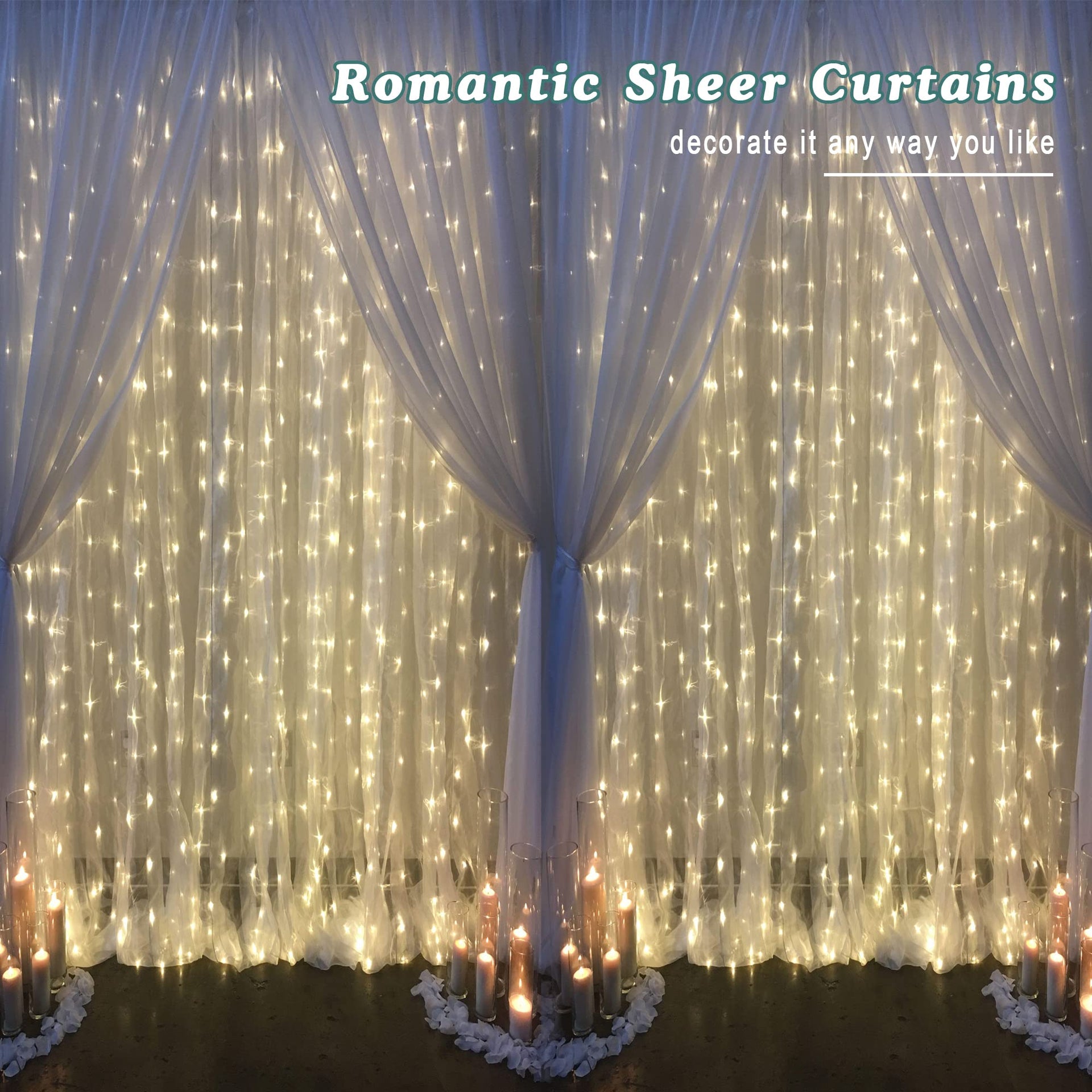 Extra Long White Sheer Curtains 144 inch 2 Panels Set (2 Count)