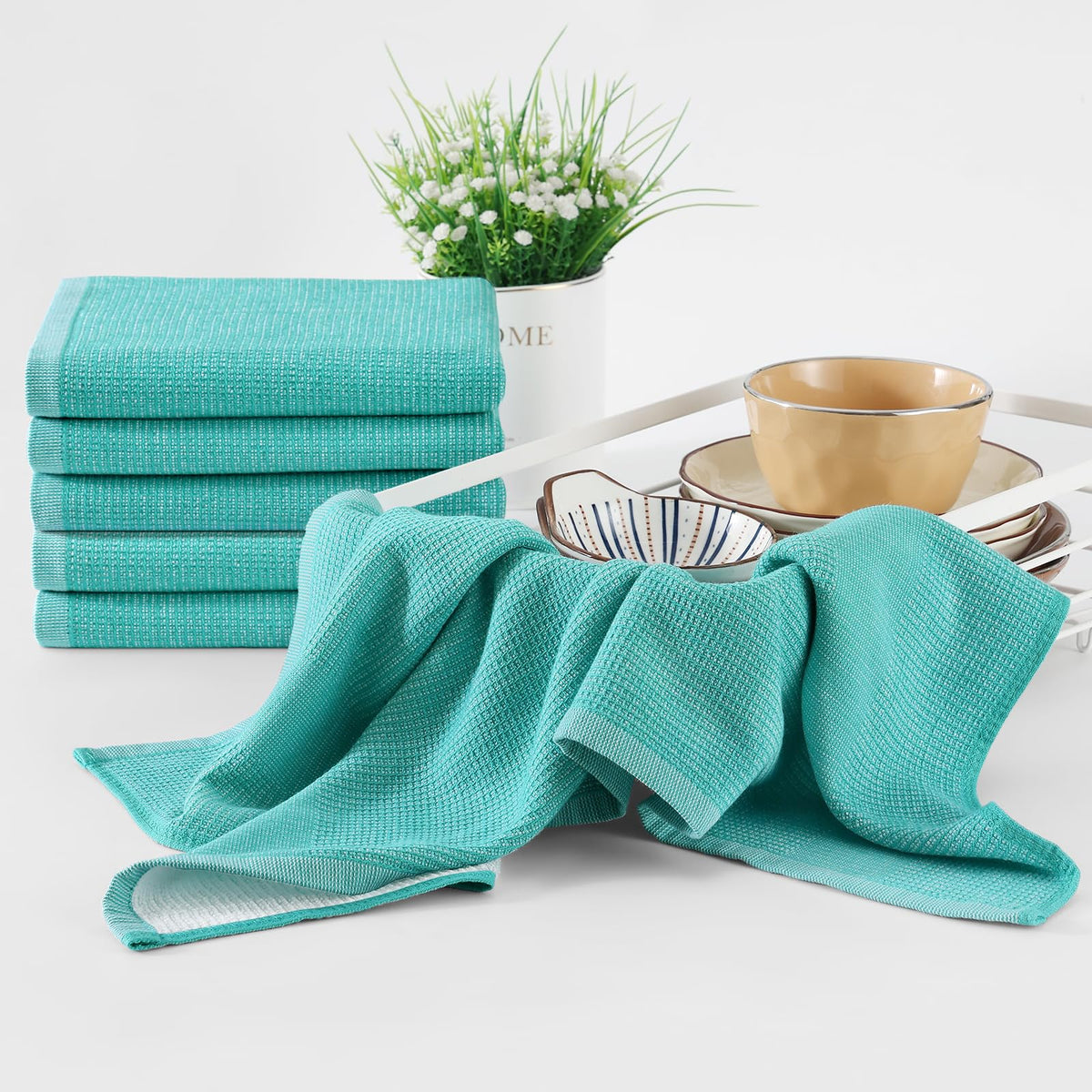 380 GSM Cotton Premium Kitchen Towels 8 Pack (8 Count)