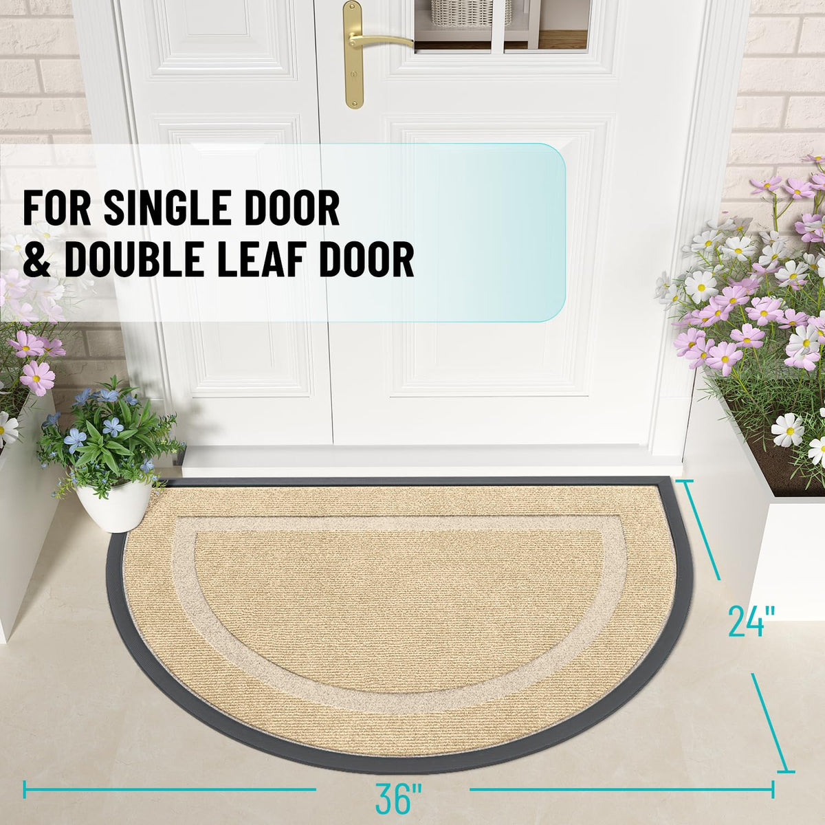 Half Circle Front Door Mat Outside 35x23 All
