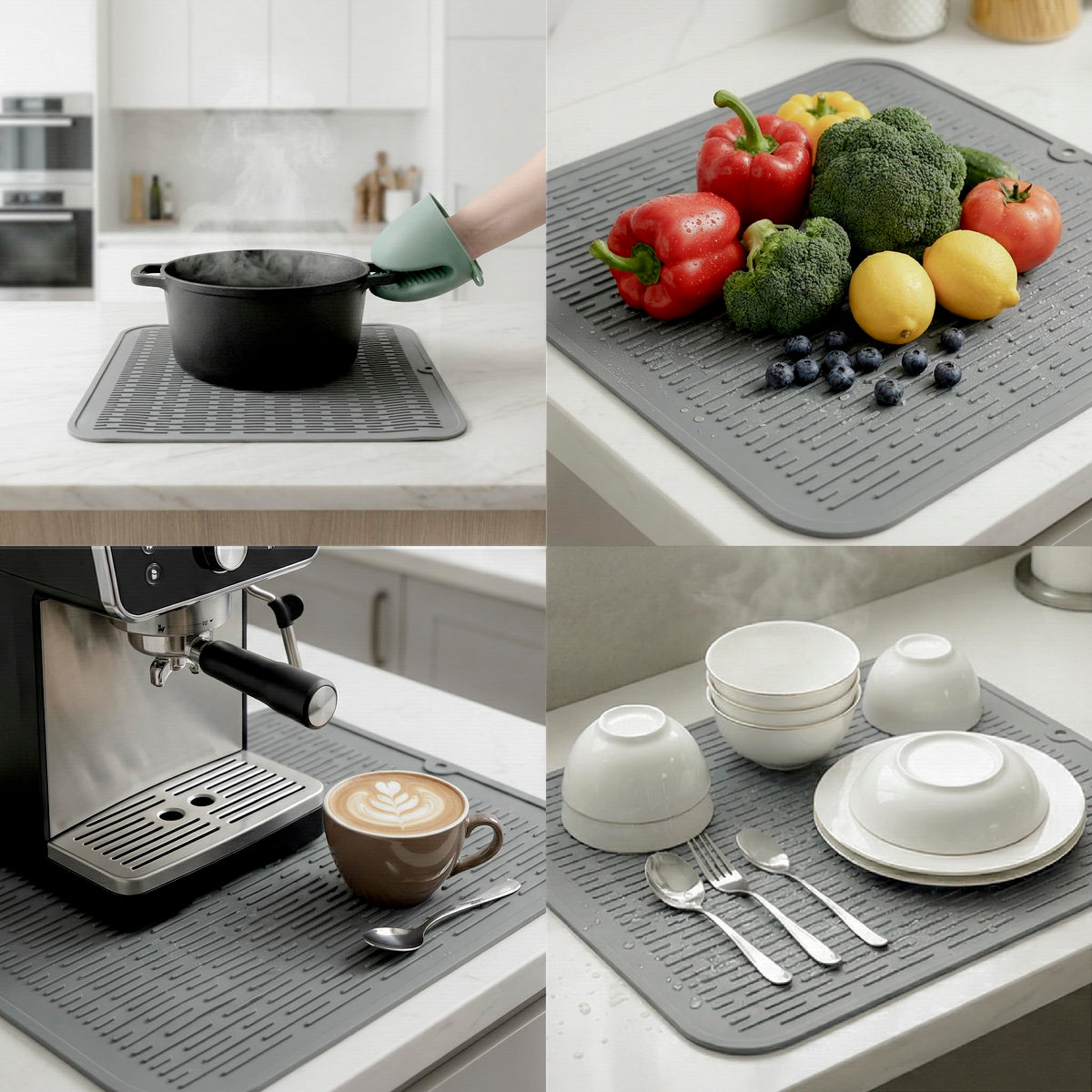 Silicone Dish Drying Mat for Multiple Usage
