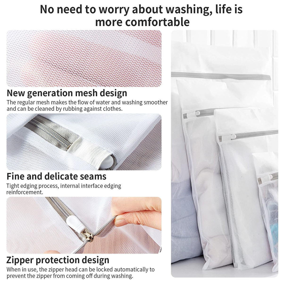 3 Pack Large Mesh Laundry Bags by MDSXO (3 Count)
