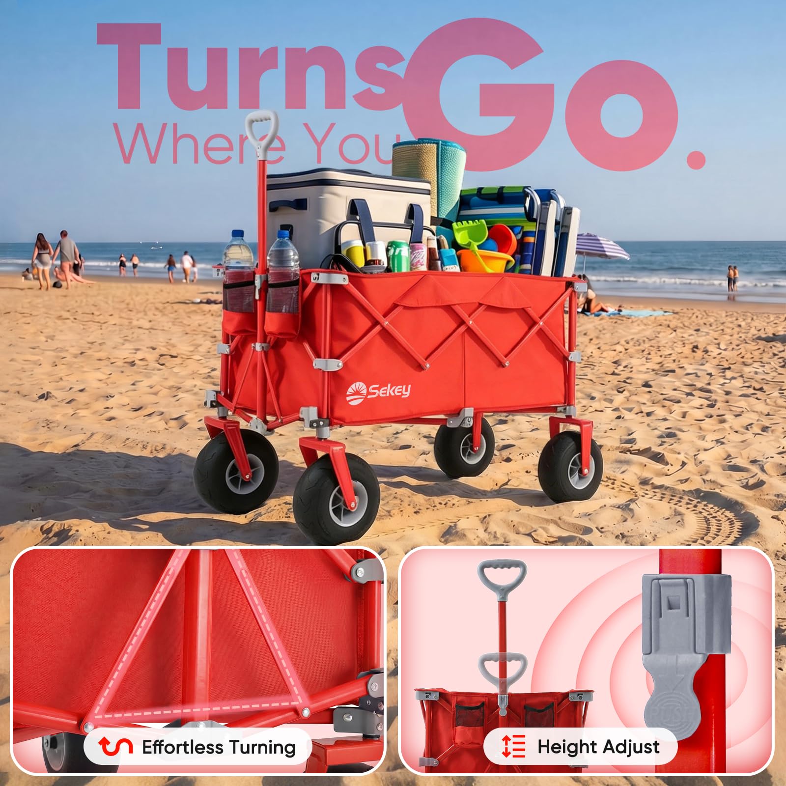 Heavy Duty Beach Wagon with 9" Big Sand