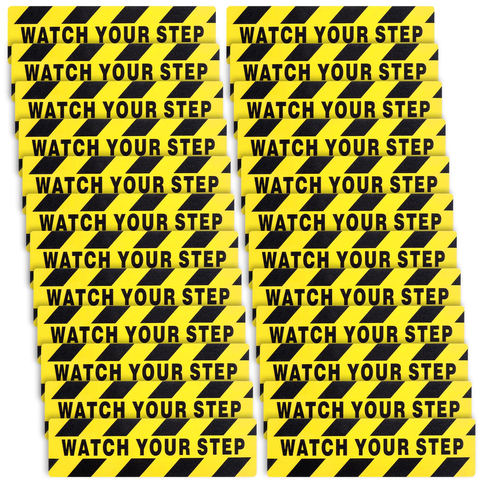 24 Pieces Watch Your Step Floor Stickers Anti Slip Abrasive Safety (24 Count)