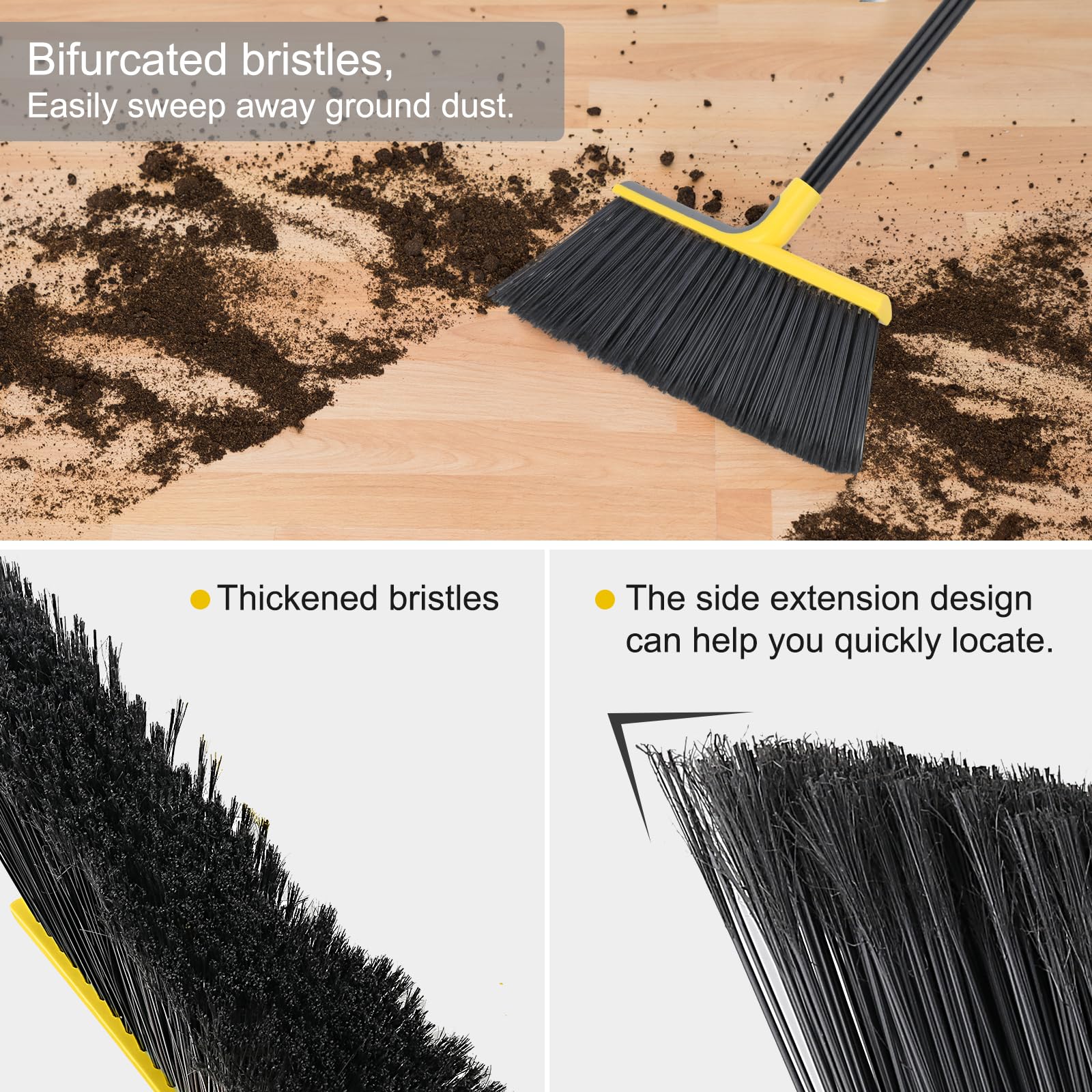 4 Packs Outdoor Broom for Floor Cleaning with 58" Long Handle
