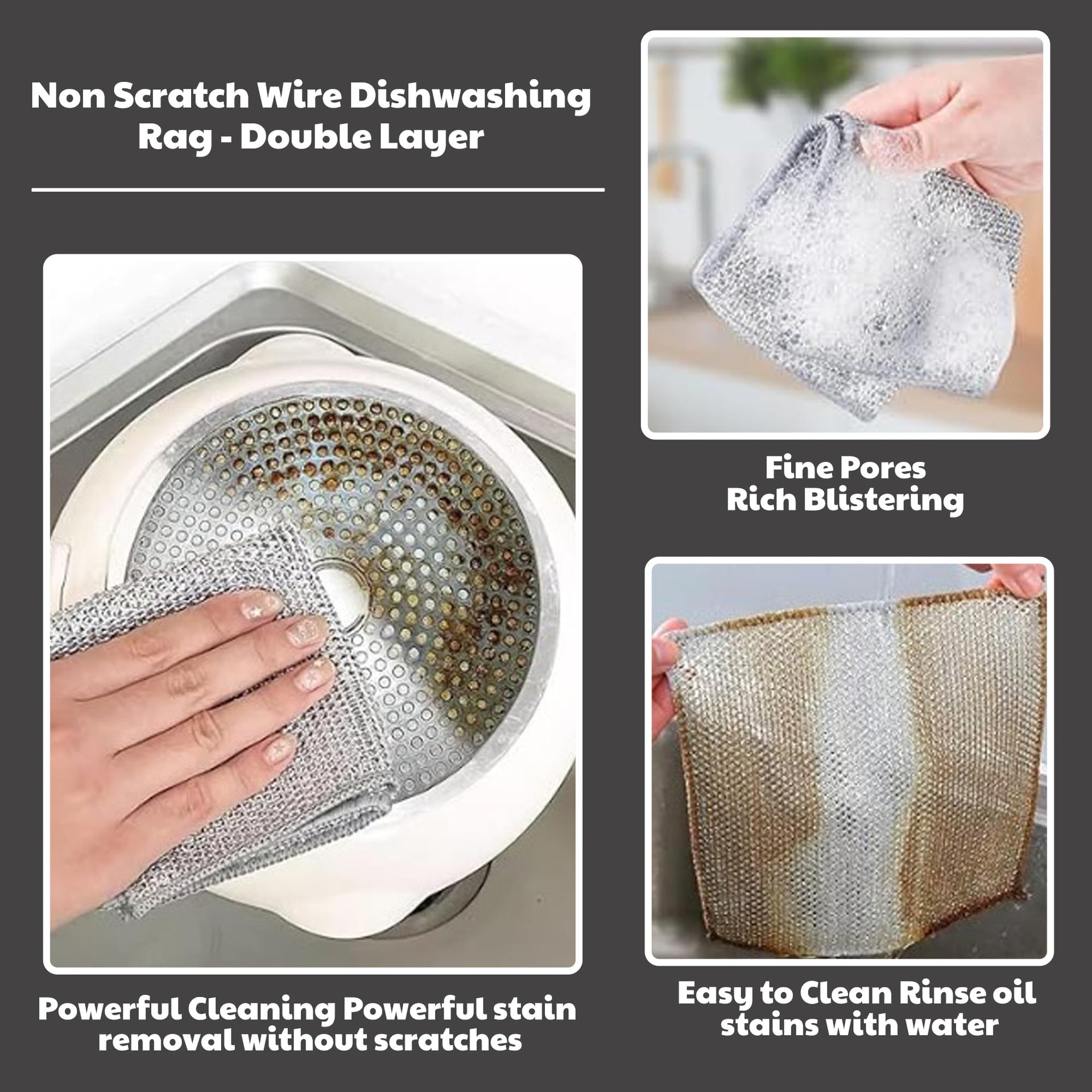 Non Scratch Wire Dishwashing Rag (10 Count)