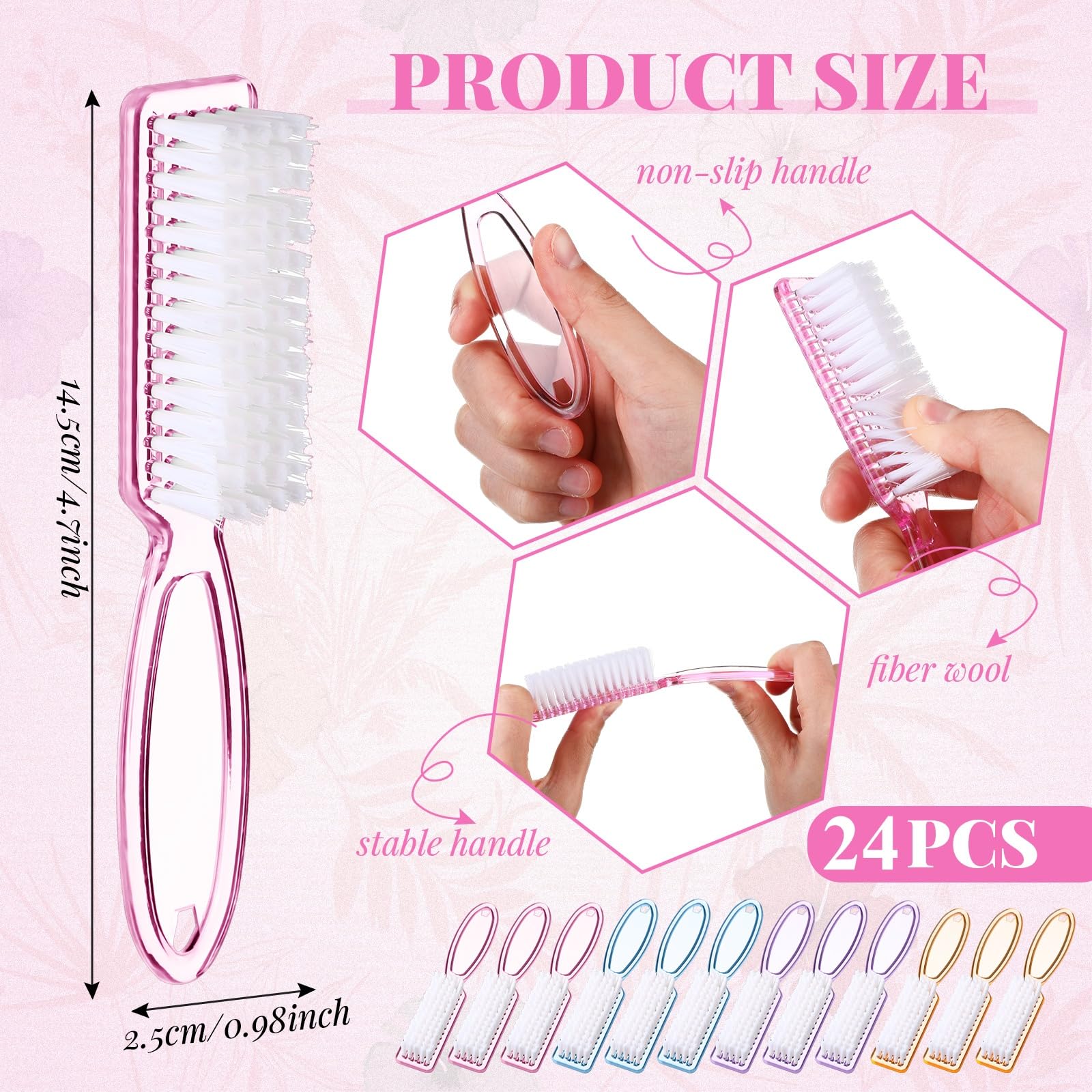 48 Pcs Nail Brushes for Cleaning (48 Count)