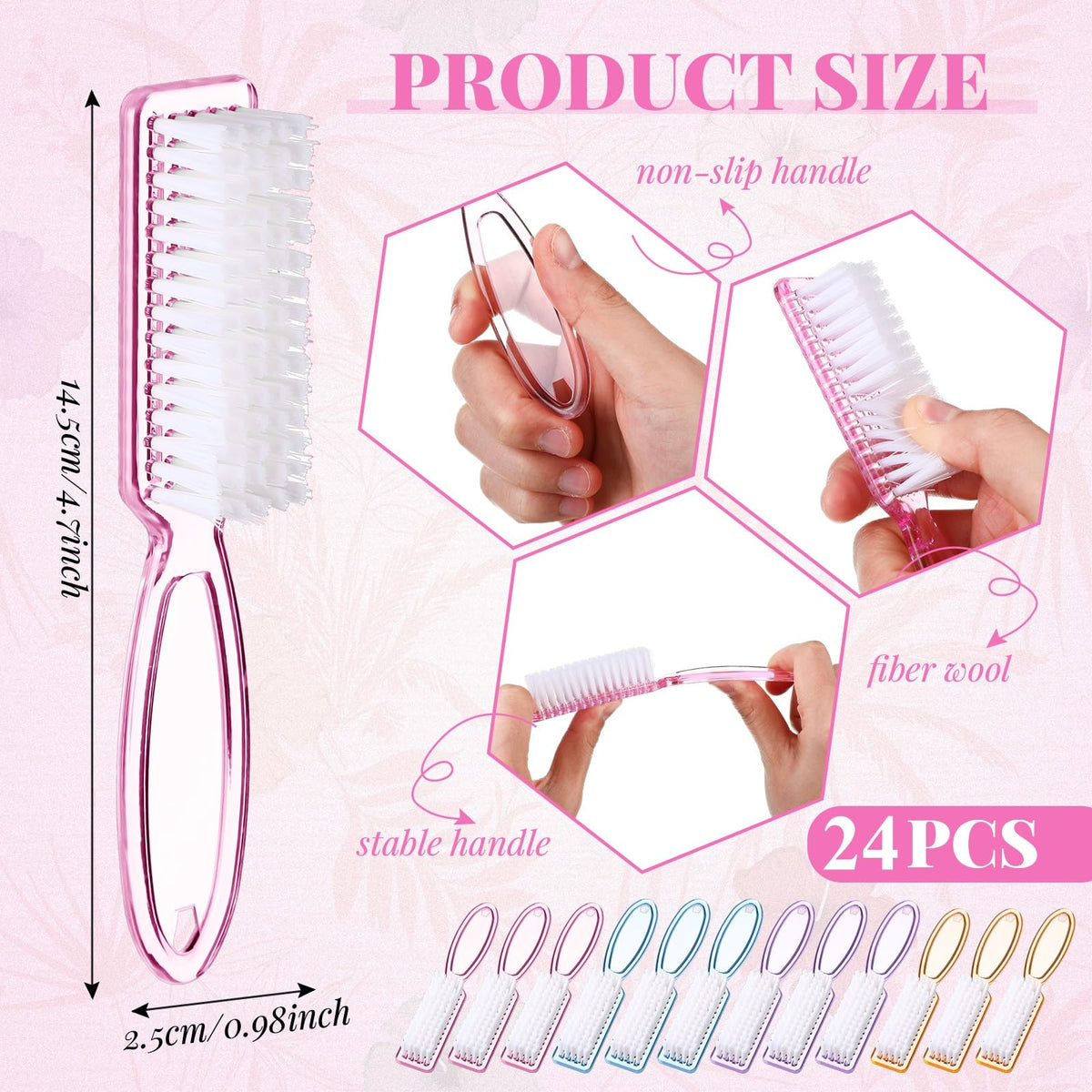48 Pcs Nail Brushes for Cleaning (48 Count)