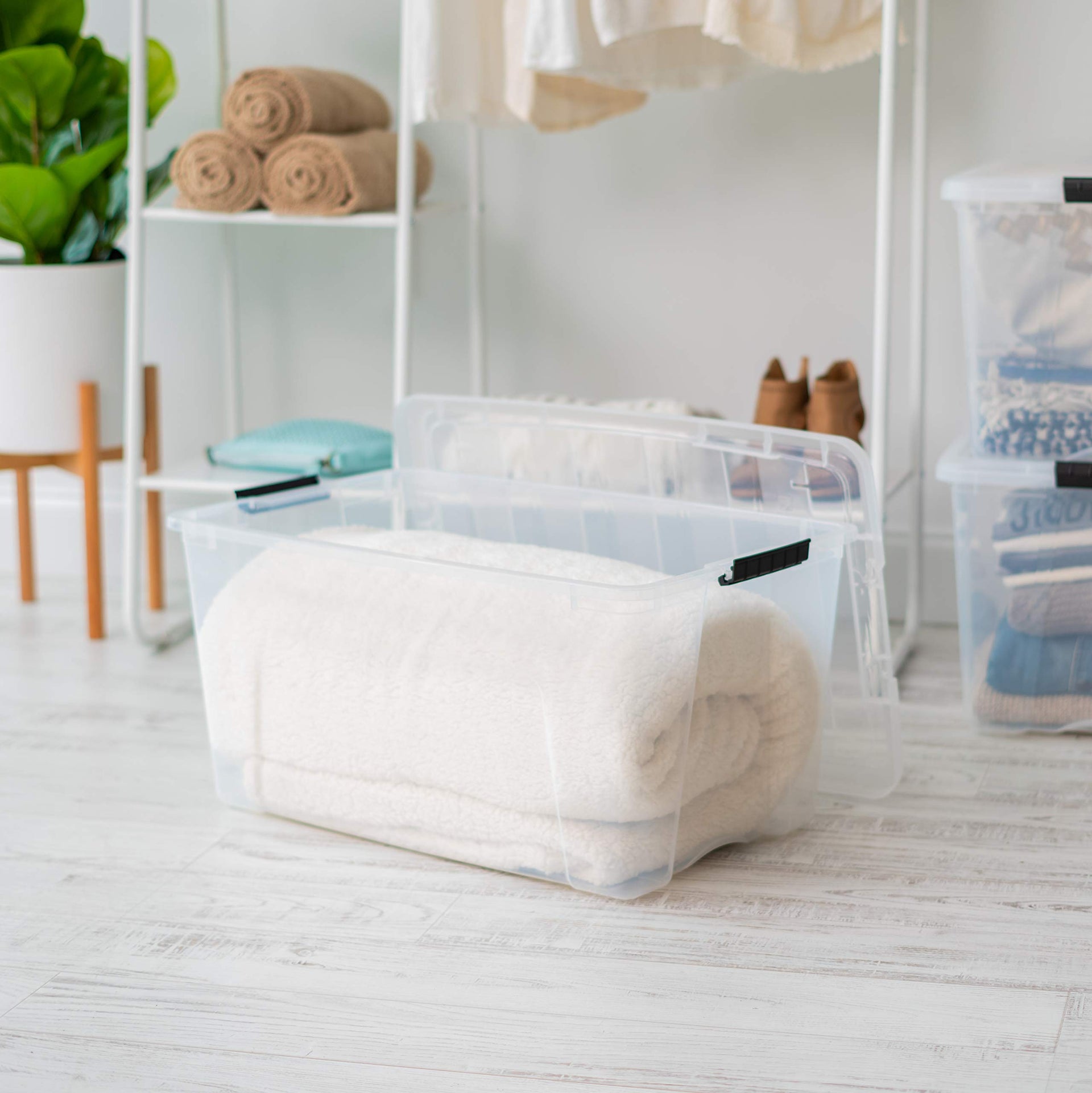 2 Pack 72 Quart Storage Bins with Lids (2 Count)