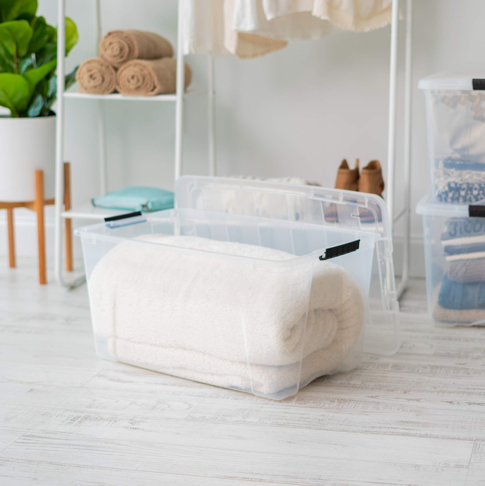 2 Pack 72 Quart Storage Bins with Lids (2 Count)