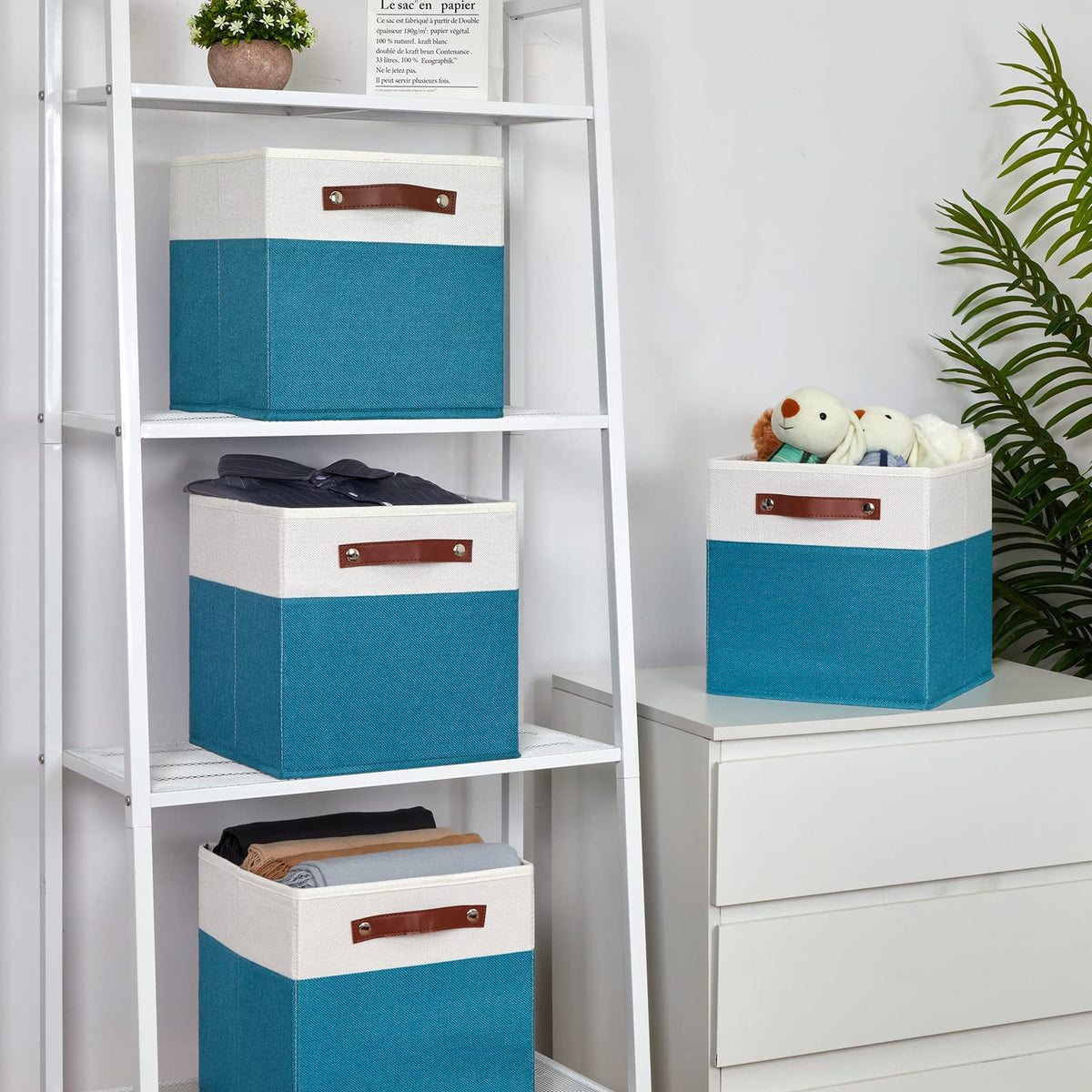 Storage Cube Bins 11 Cube Storage Bins Storage Baskets for Closet (4 Count)