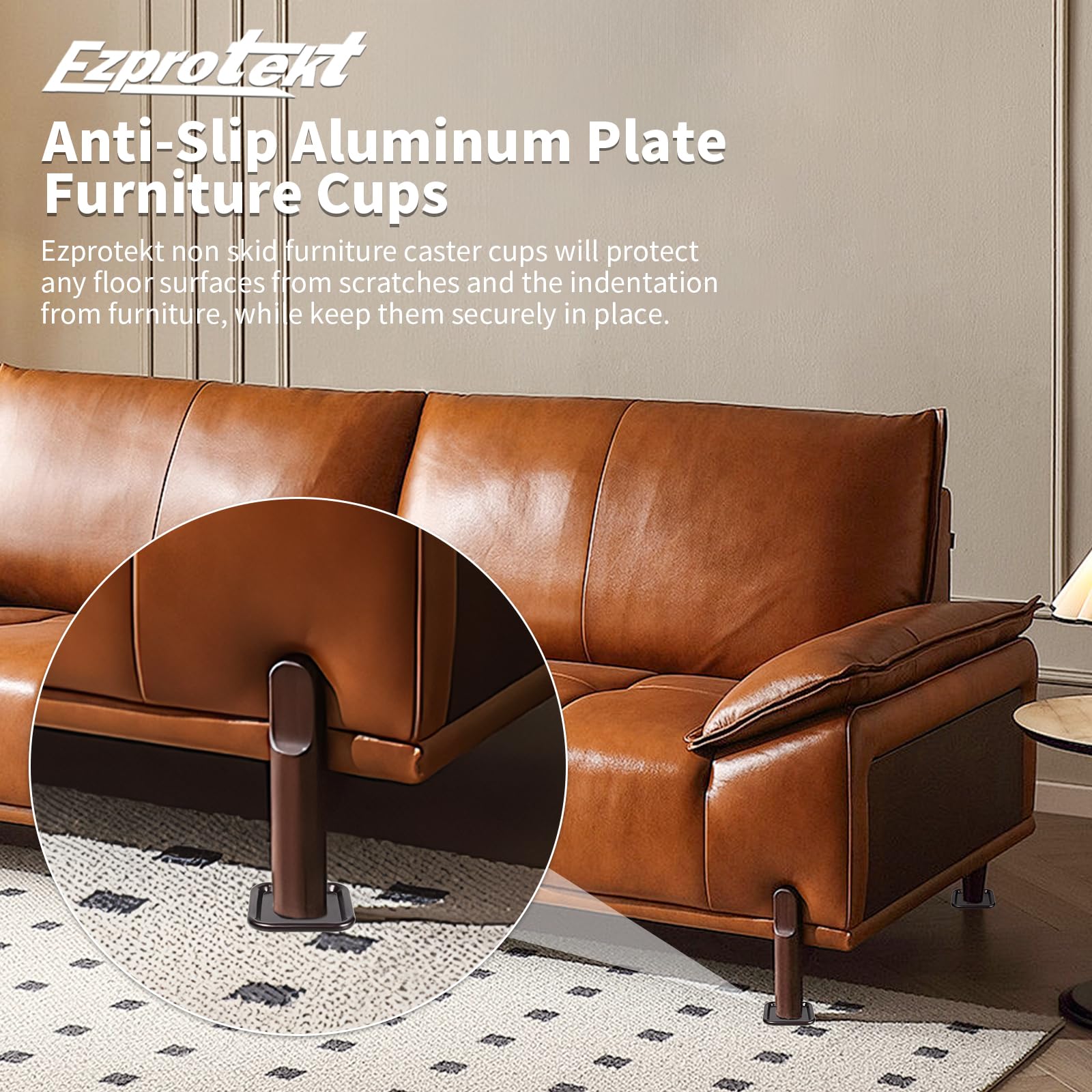 2.5" Square Non Slip Furniture Pads to Prevent Floor Scratches (16 Count)