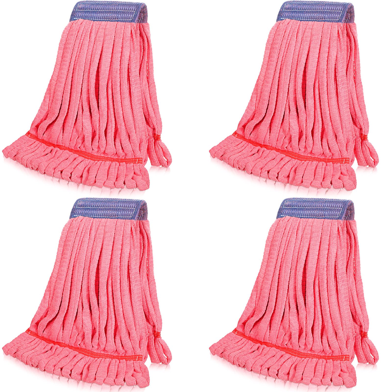 4 Pcs Microfiber Commercial Mop Head Replacement Tube Industrial Looped End Mop Heads Refill for Floor Cleaning for Home Commercial Industrial Use