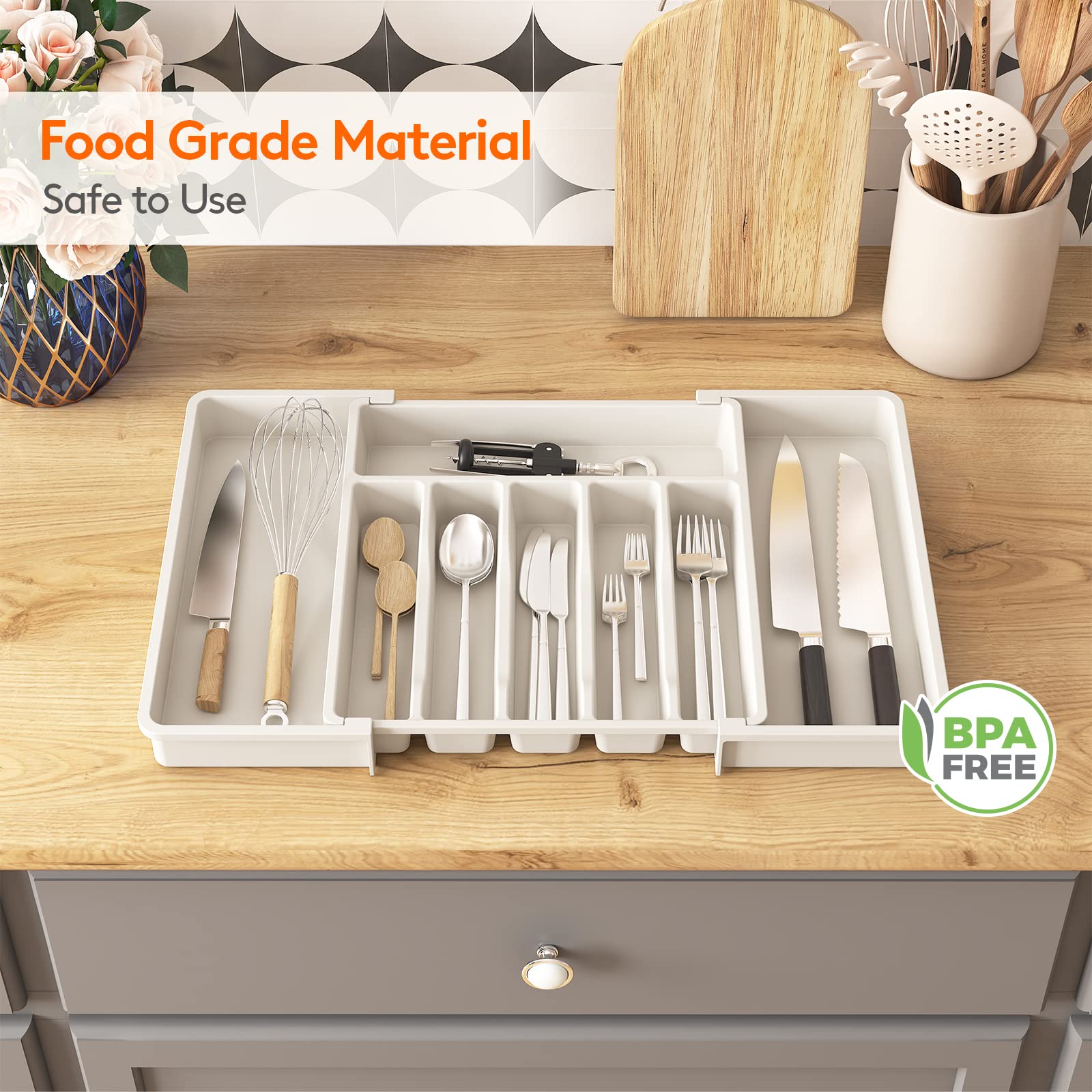 Extra Large Silverware Drawer Organizer