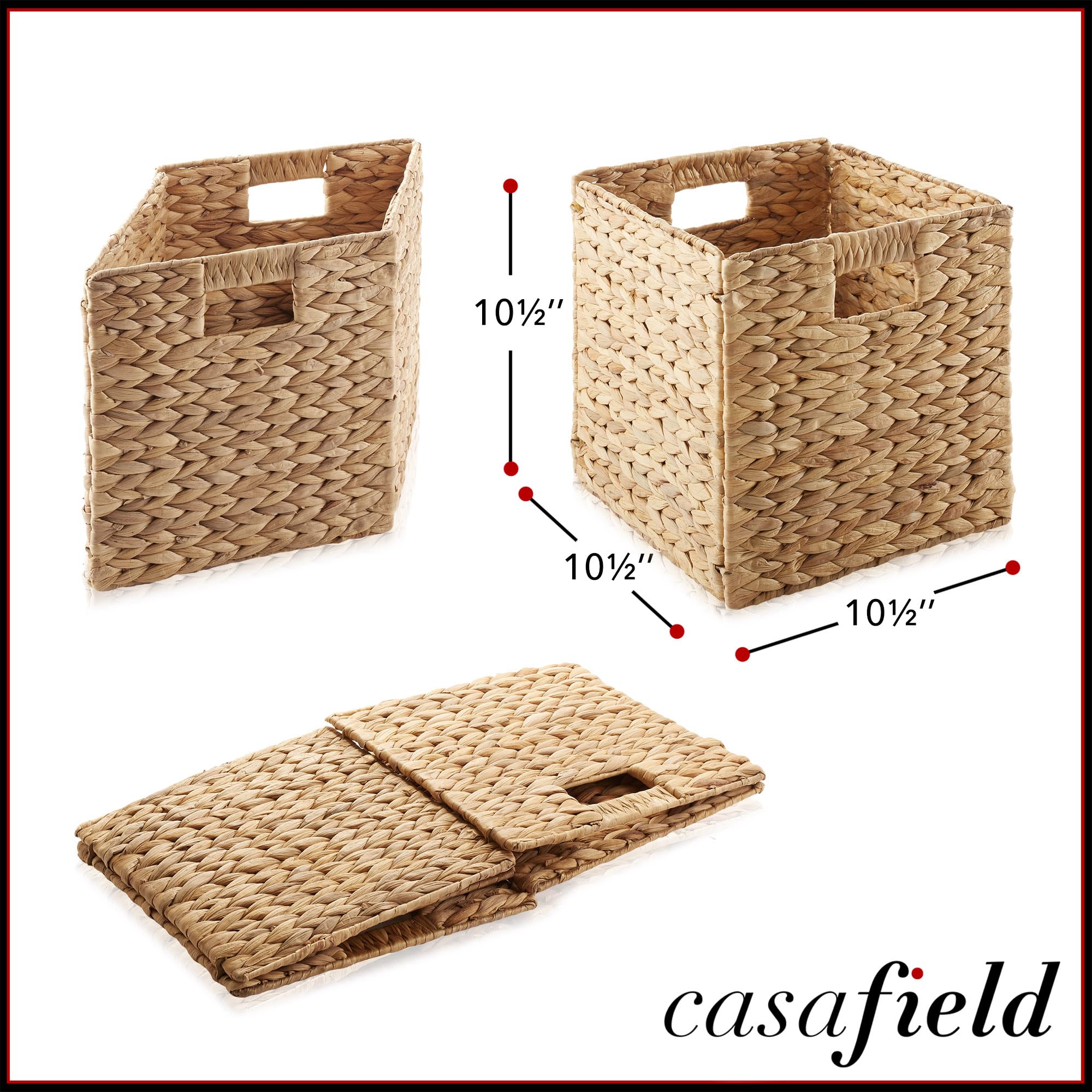 10.5" x 10.5" Water Hyacinth Storage Baskets (2 Count)