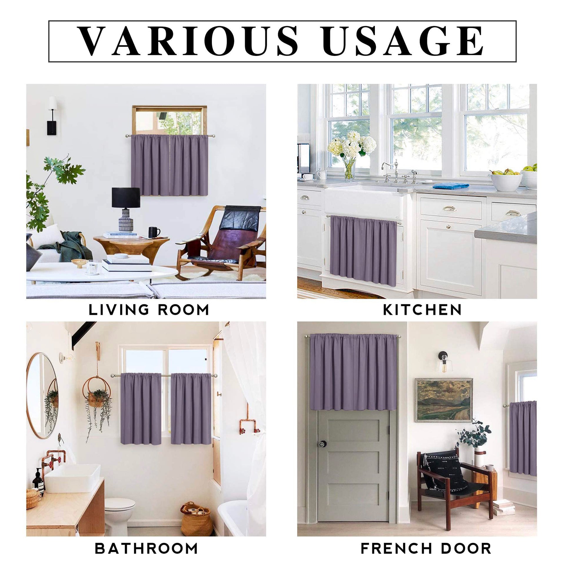 54 inch Blackout Curtains for Living Room Bedroom (2 Count)