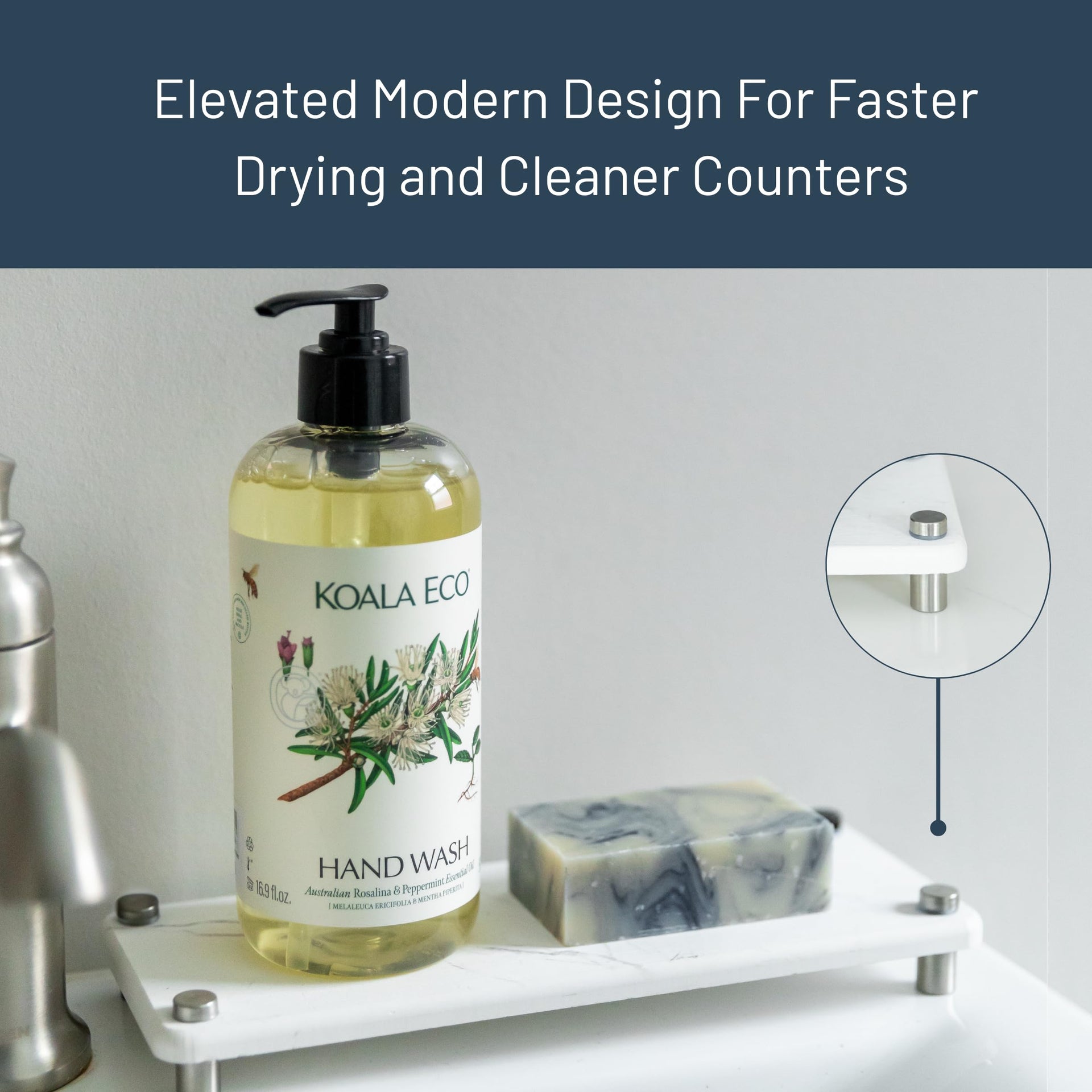 Premium White Squared Sink Caddy