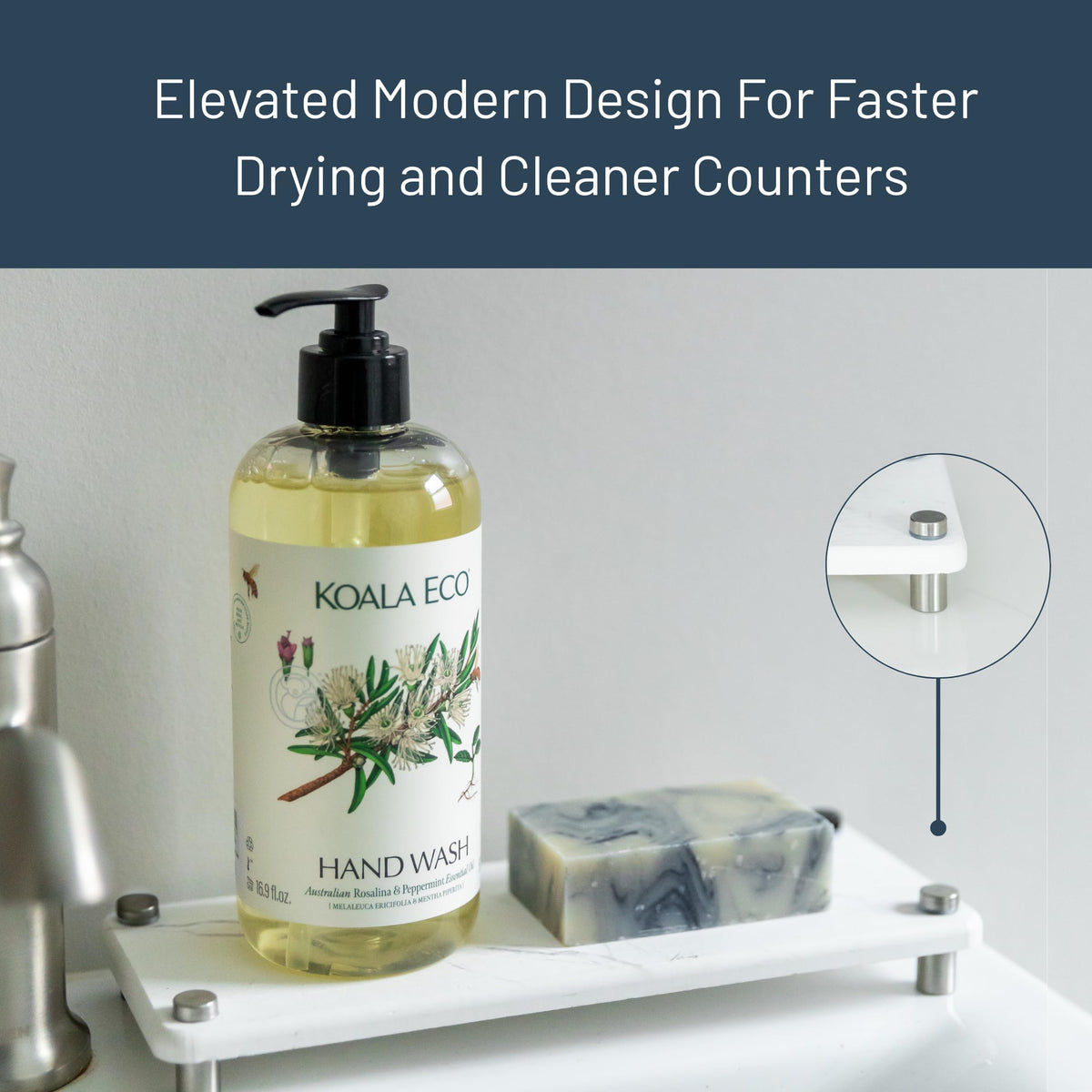 Premium White Squared Sink Caddy