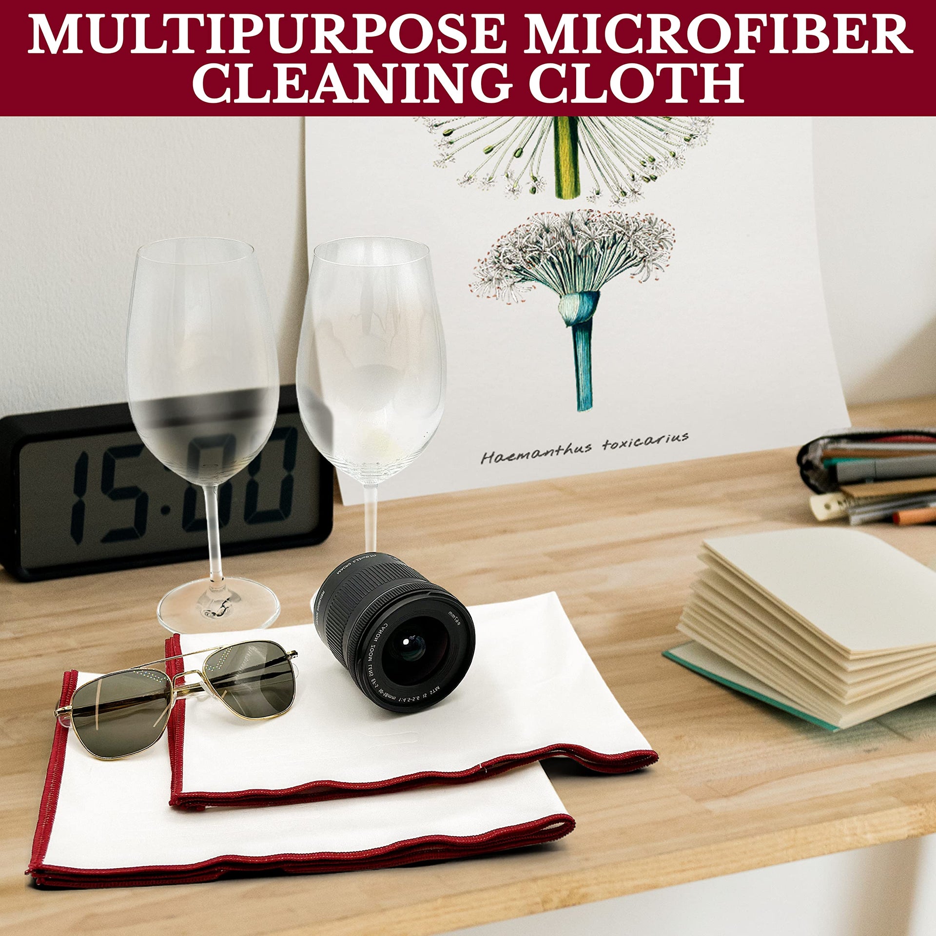 The 2 Pack Premium Microfiber Wine Glass Polishing Cloths (2 Count)