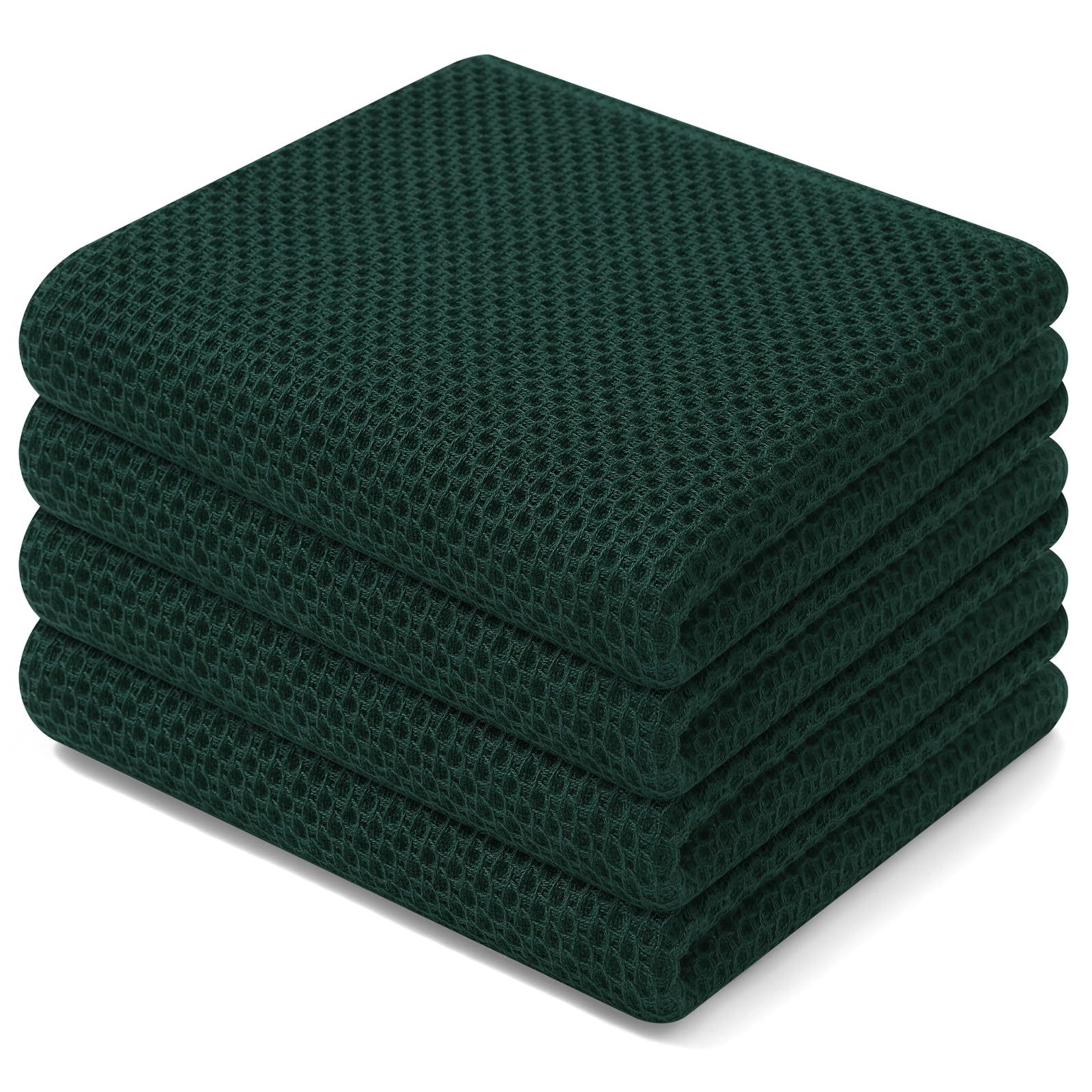 100% Cotton Waffle Weave Kitchen Dish Towels 4 (4 Count)