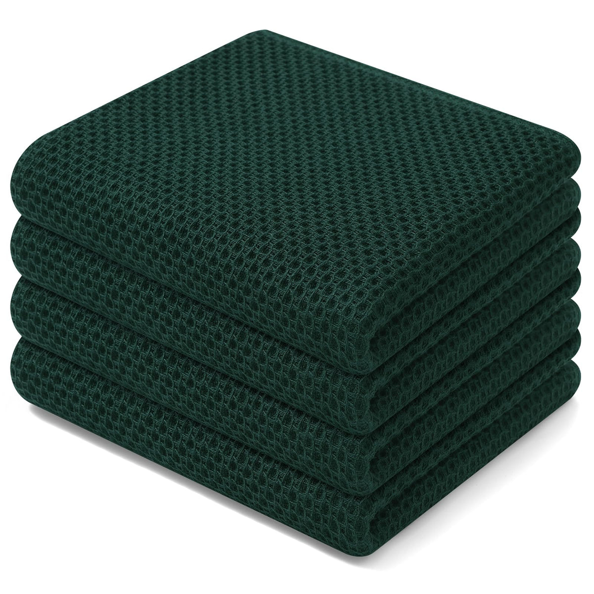 100% Cotton Waffle Weave Kitchen Dish Towels 4 (4 Count)