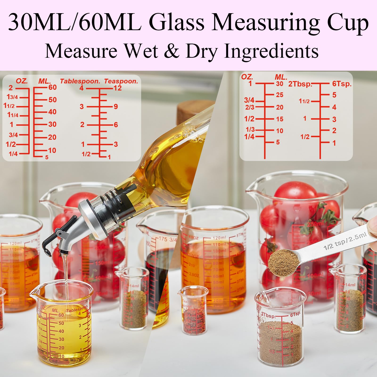 Ackers 7 Piece Glass Measuring Cup Set