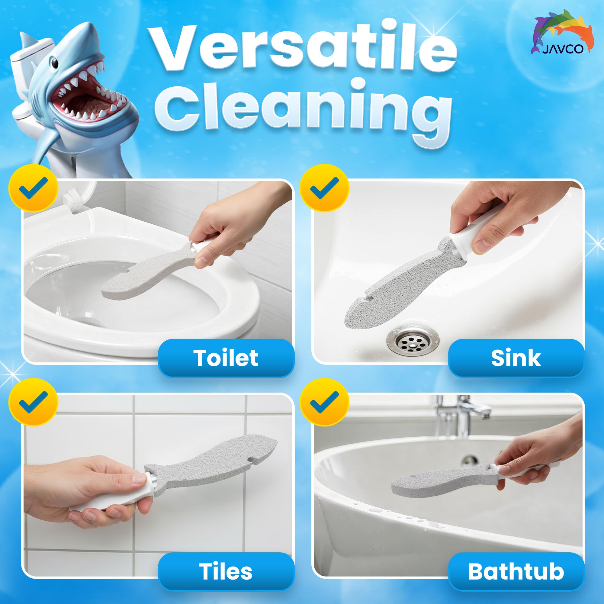 Pumice Stone for Cleaning with Handle (4 Count)