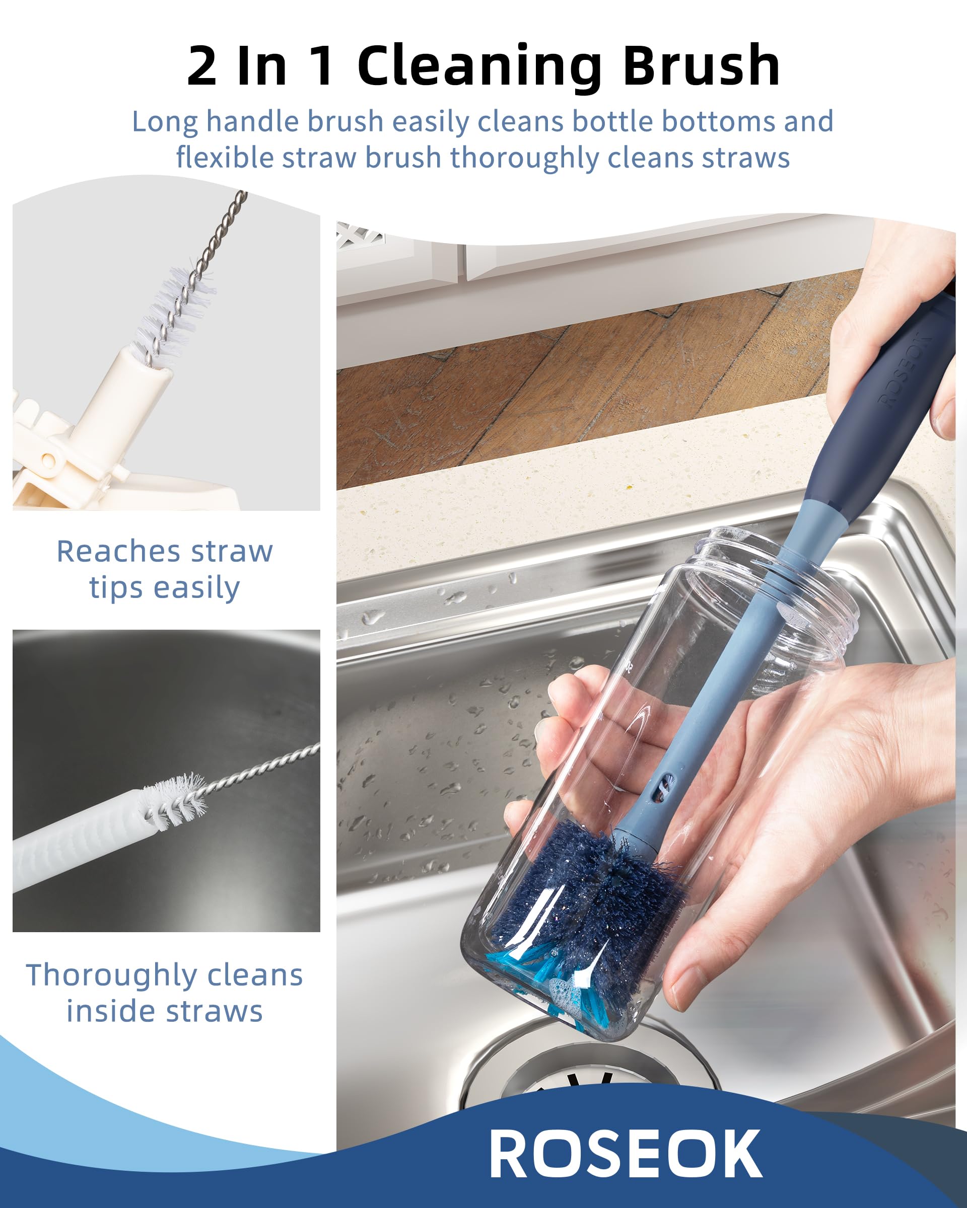 2 in 1 Bottle Brush with Straw Cleaner Brush