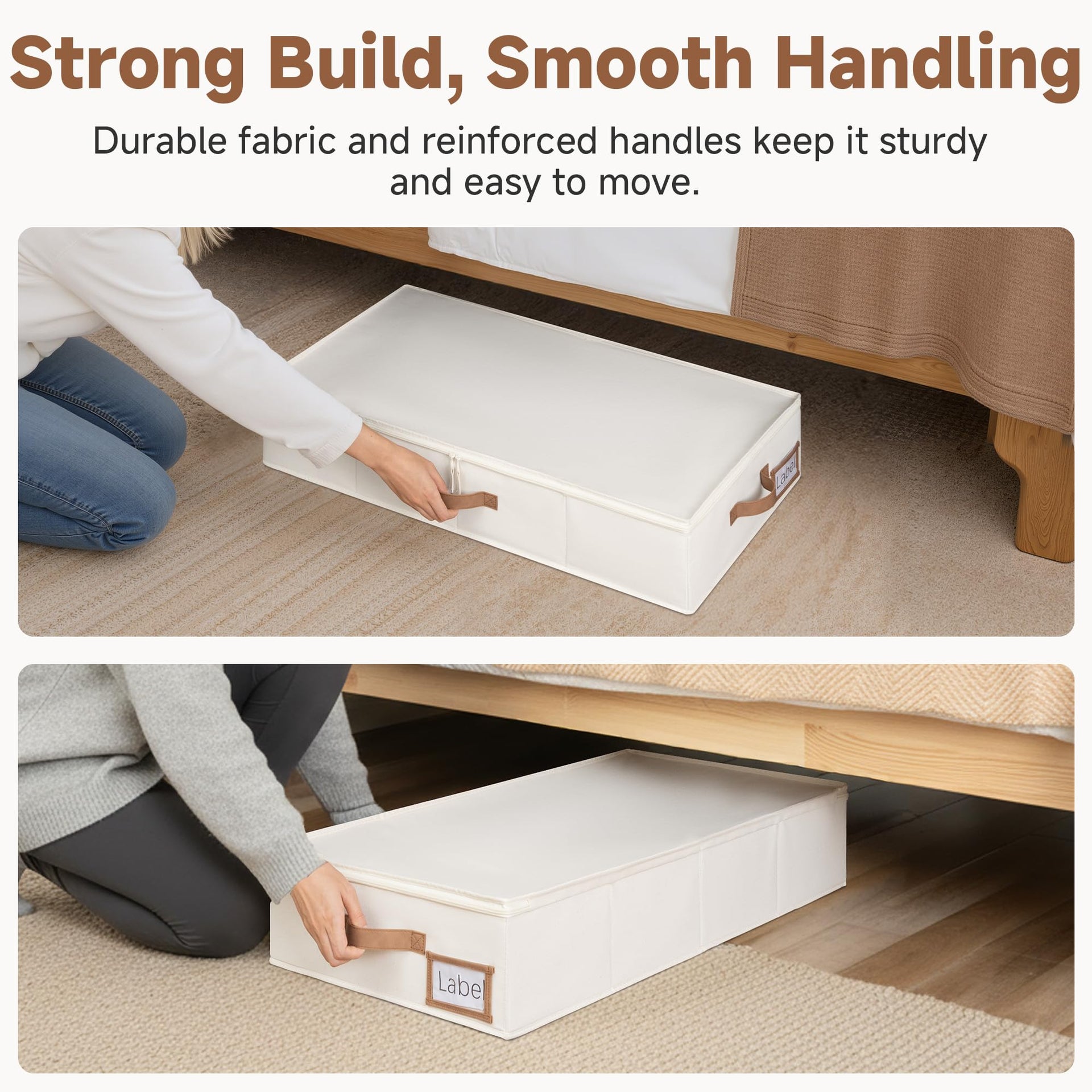 6 Inch Low Profile Under Bed Clothes Storage Bins with Lids (2 Count)