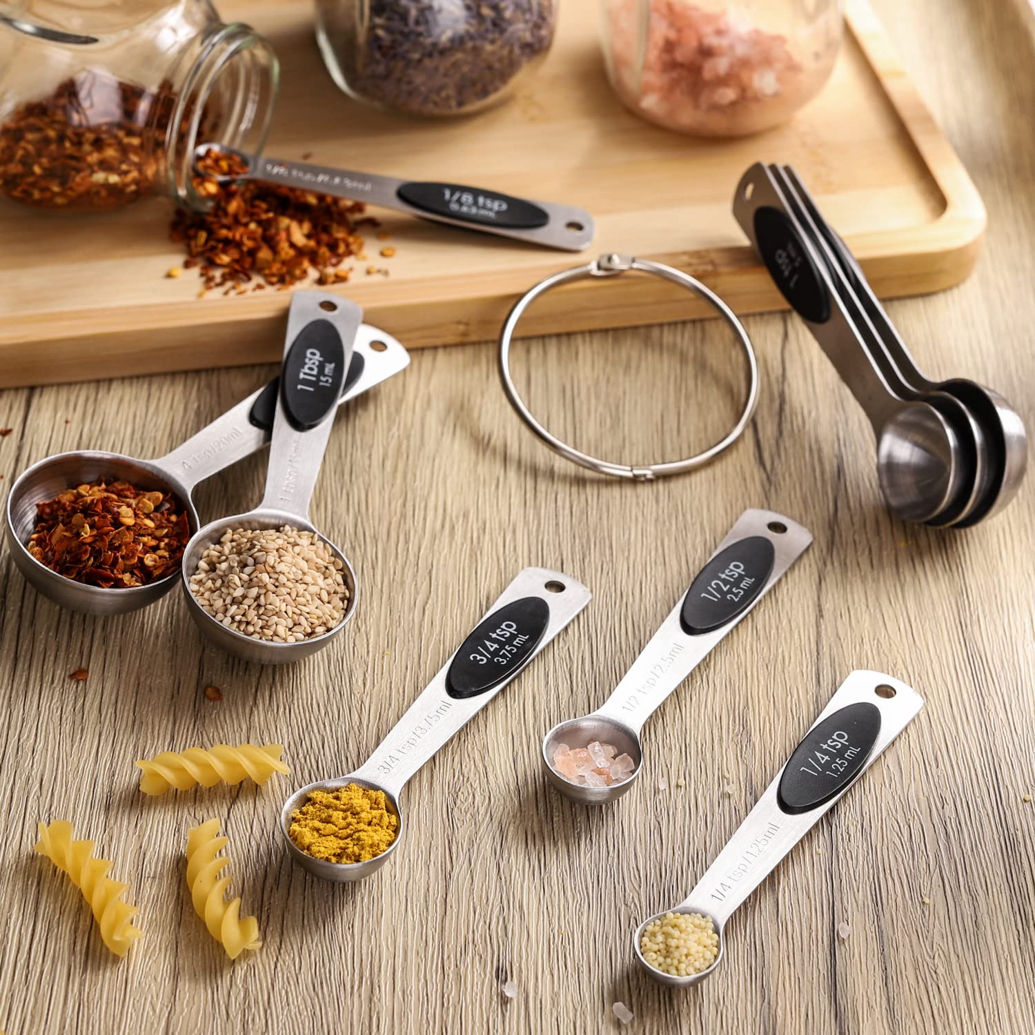 Magnetic Measuring Spoons Set of 9 Stainless Steel Measuring Spoons
