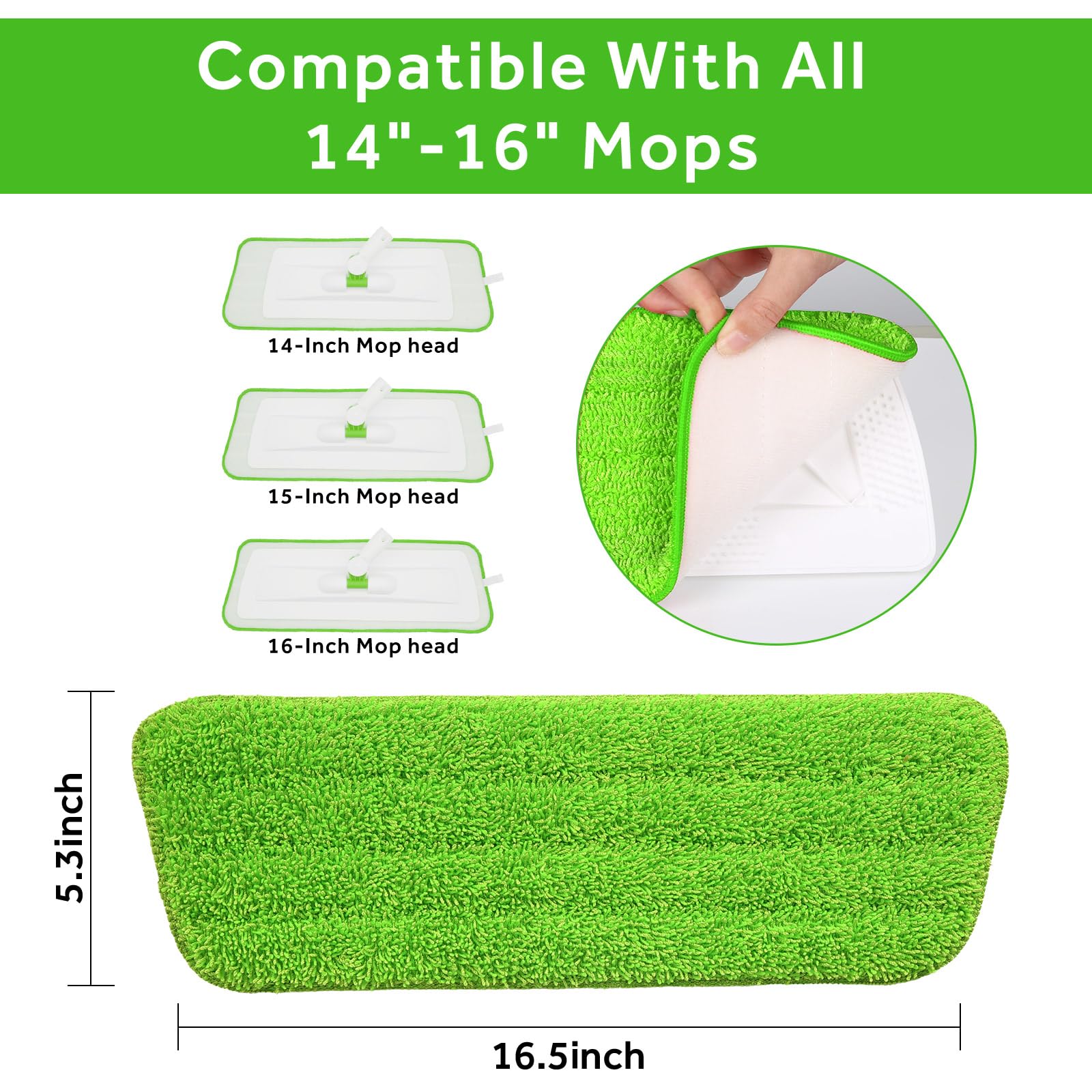 16.5" Microfiber Mop Pads Refills (3 Count)