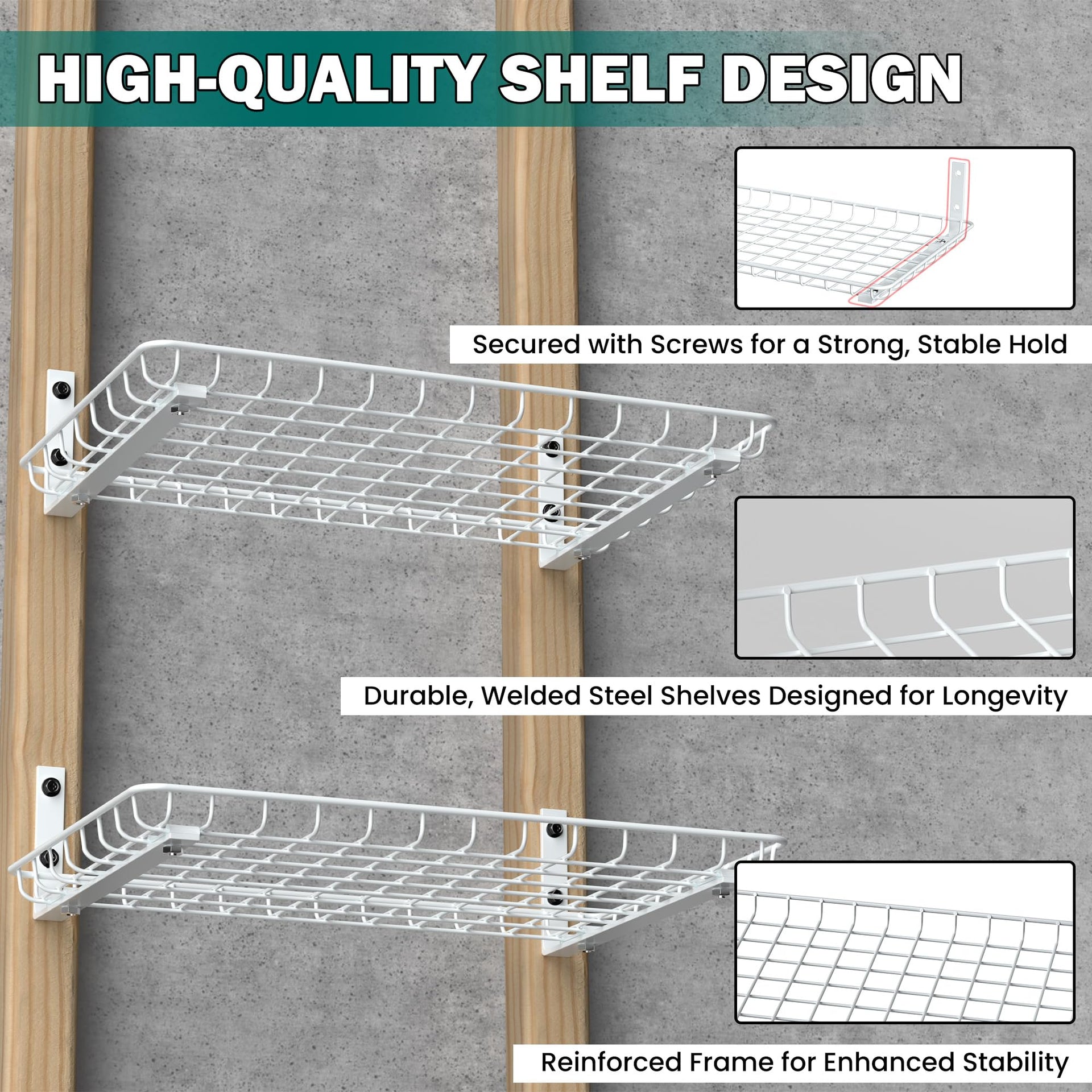 Garage Wall Shelves 12x18 Inch (2 Count)