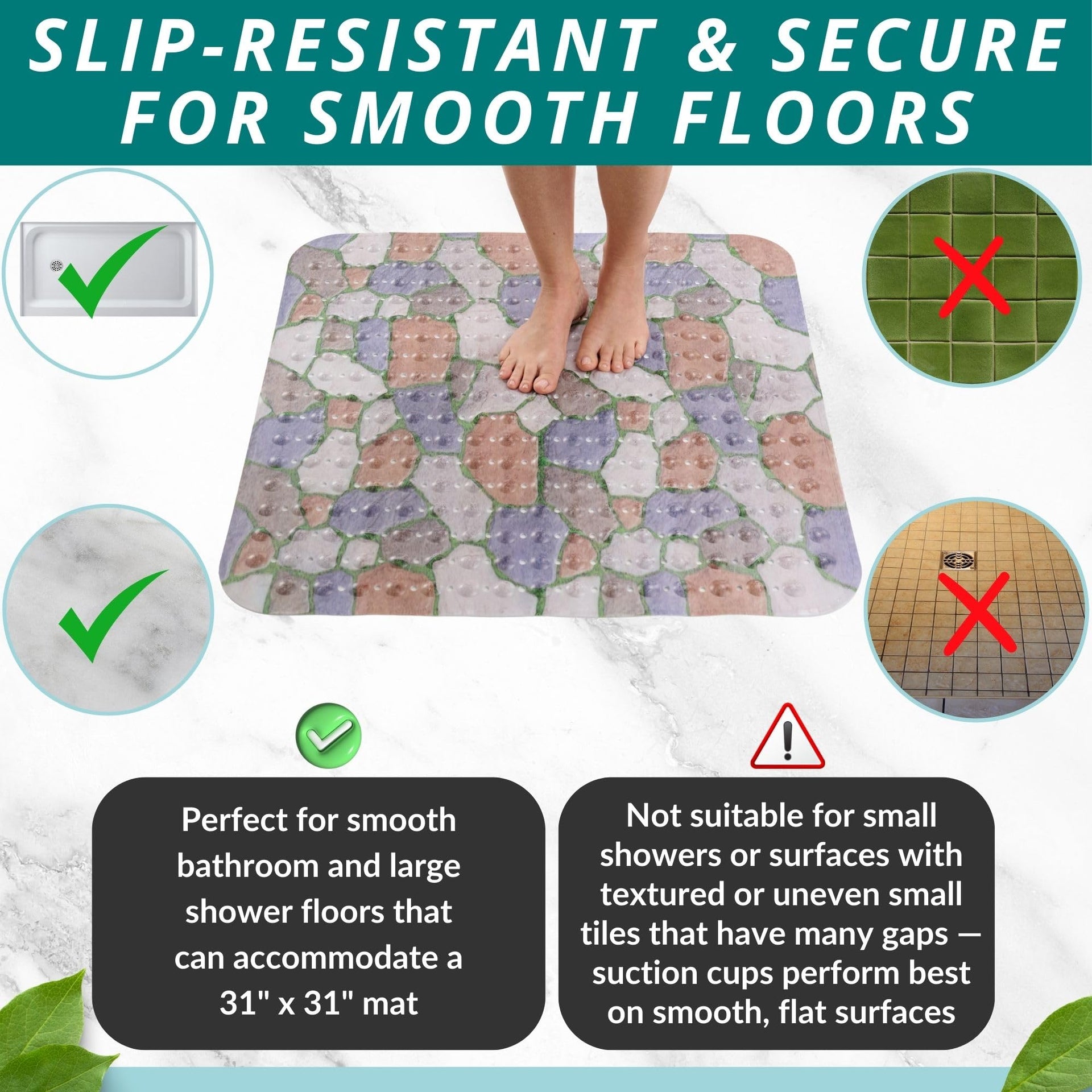 Extra Large Square Non Slip Shower Mat