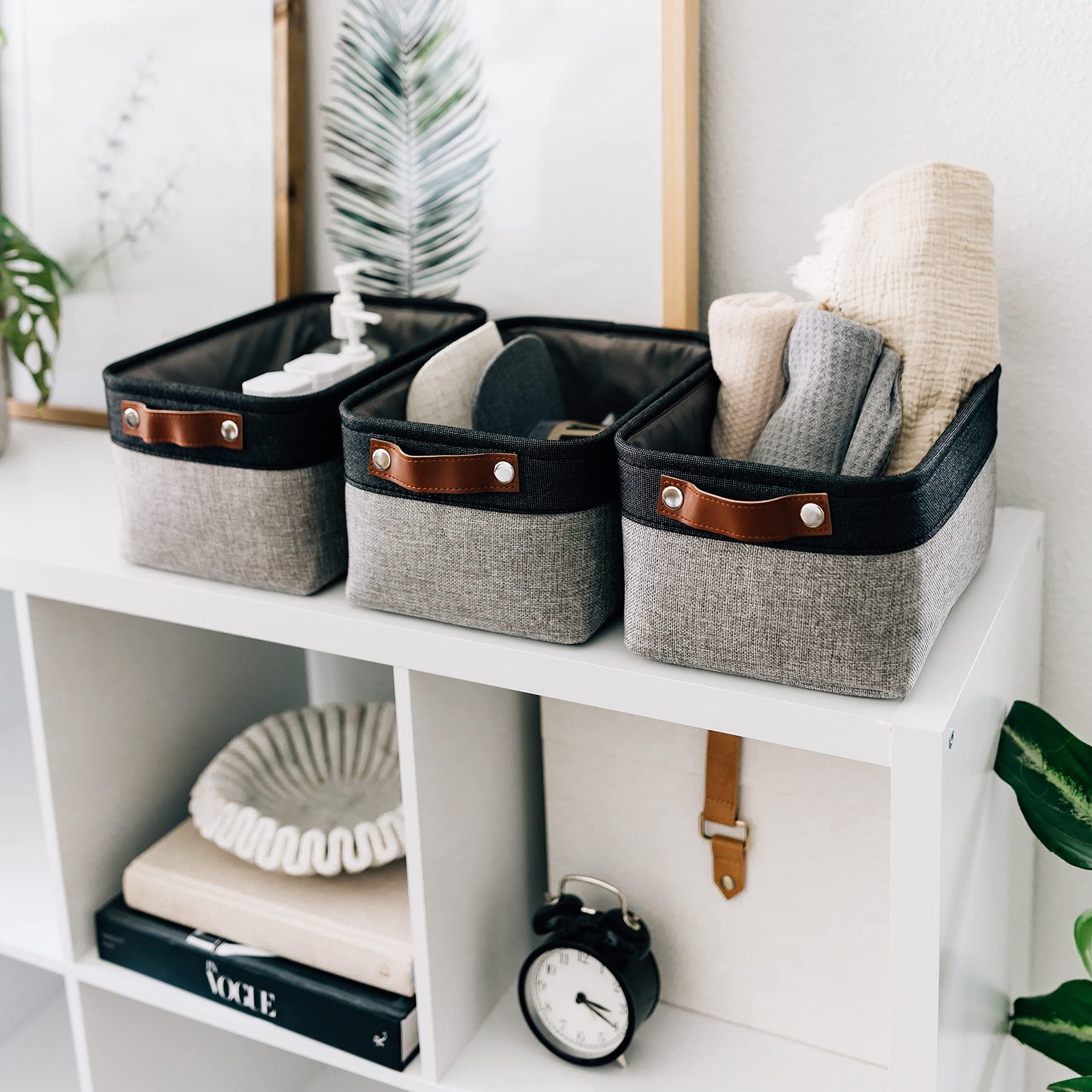 12x8in Canvas Storage Baskets (6 Count)