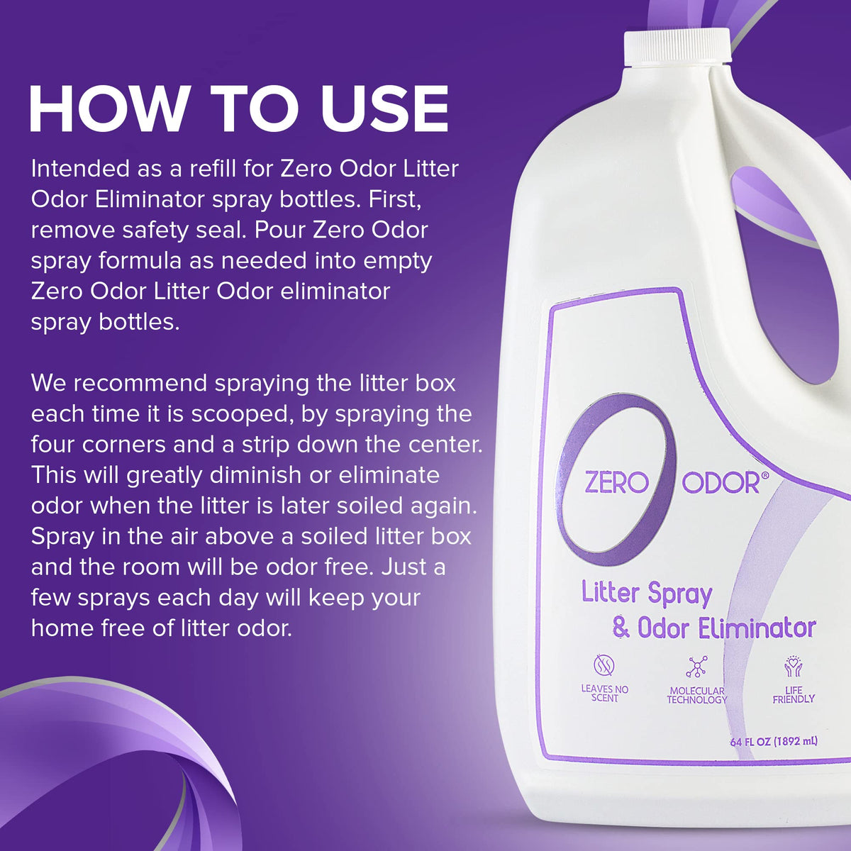 Litter Box Odor Eliminator Refill (64 Fl Oz)