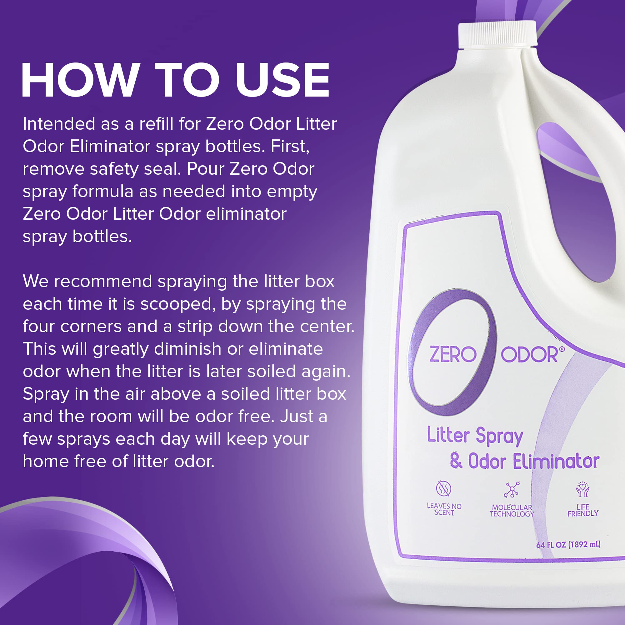 Litter Box Odor Eliminator Refill (64 Fl Oz)