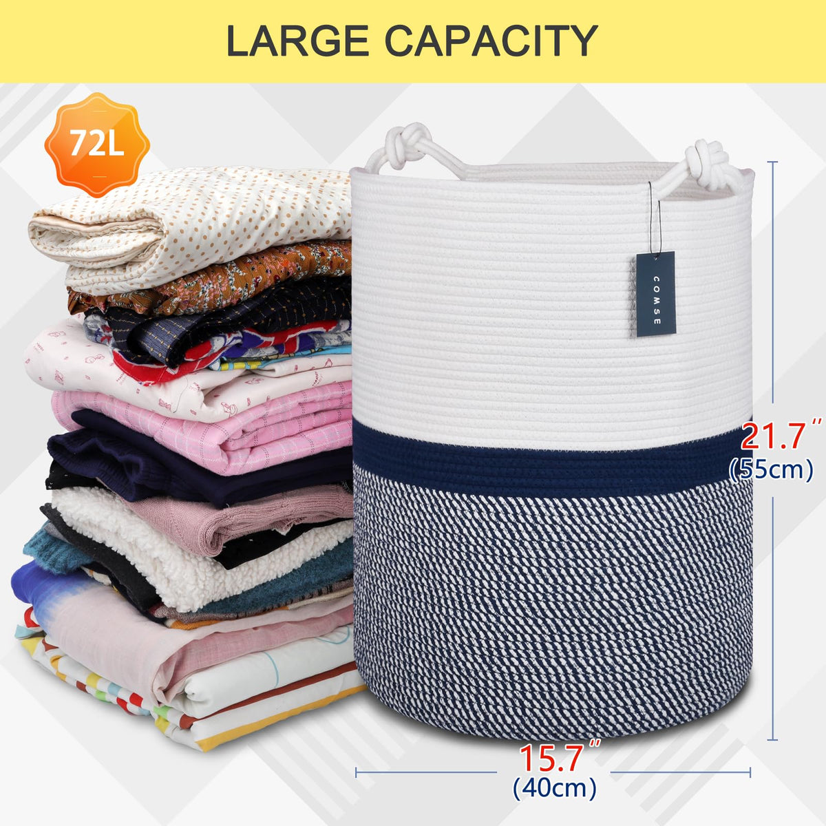 Tall Woven Blanket & Laundry Basket