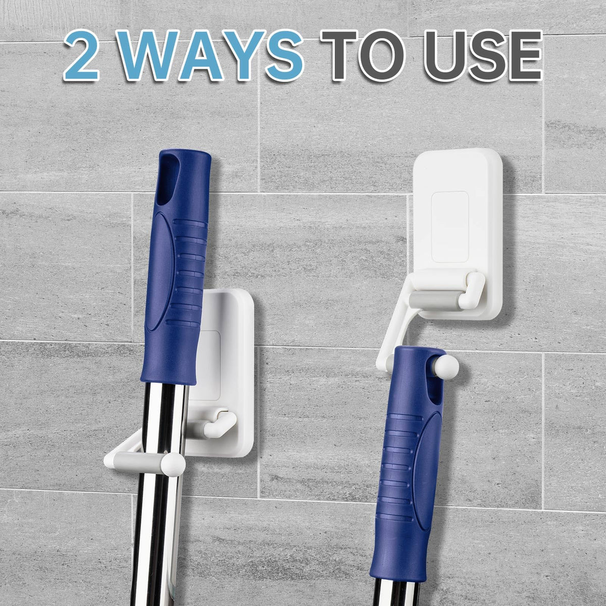 Broom Mop Holder Wall Mount 4PCS 180° Rotating No (4 Count)